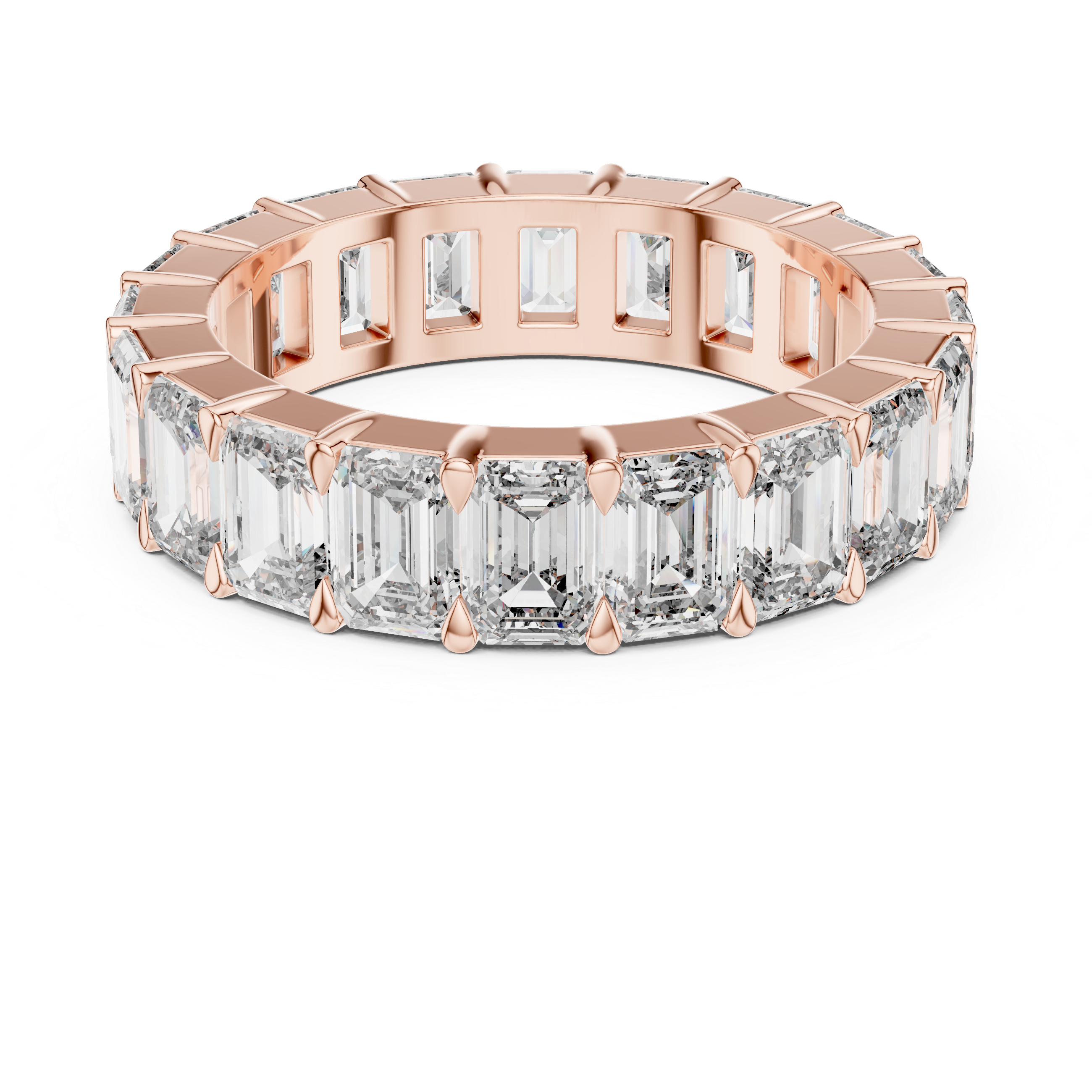 Emerald Cut Full Eternity Wedding Band Ring in Gold