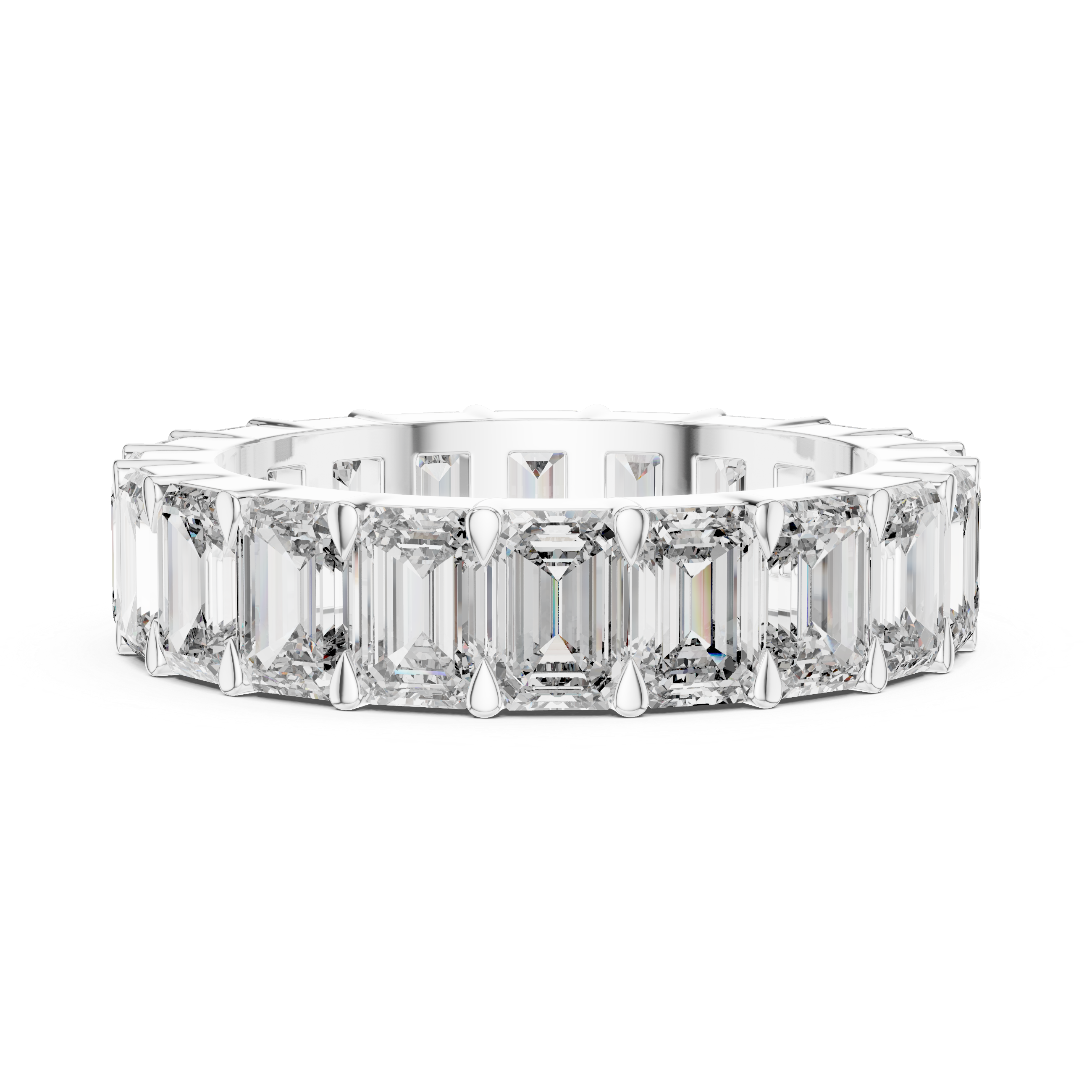 Emerald Cut Full Eternity Wedding Band Ring in Gold
