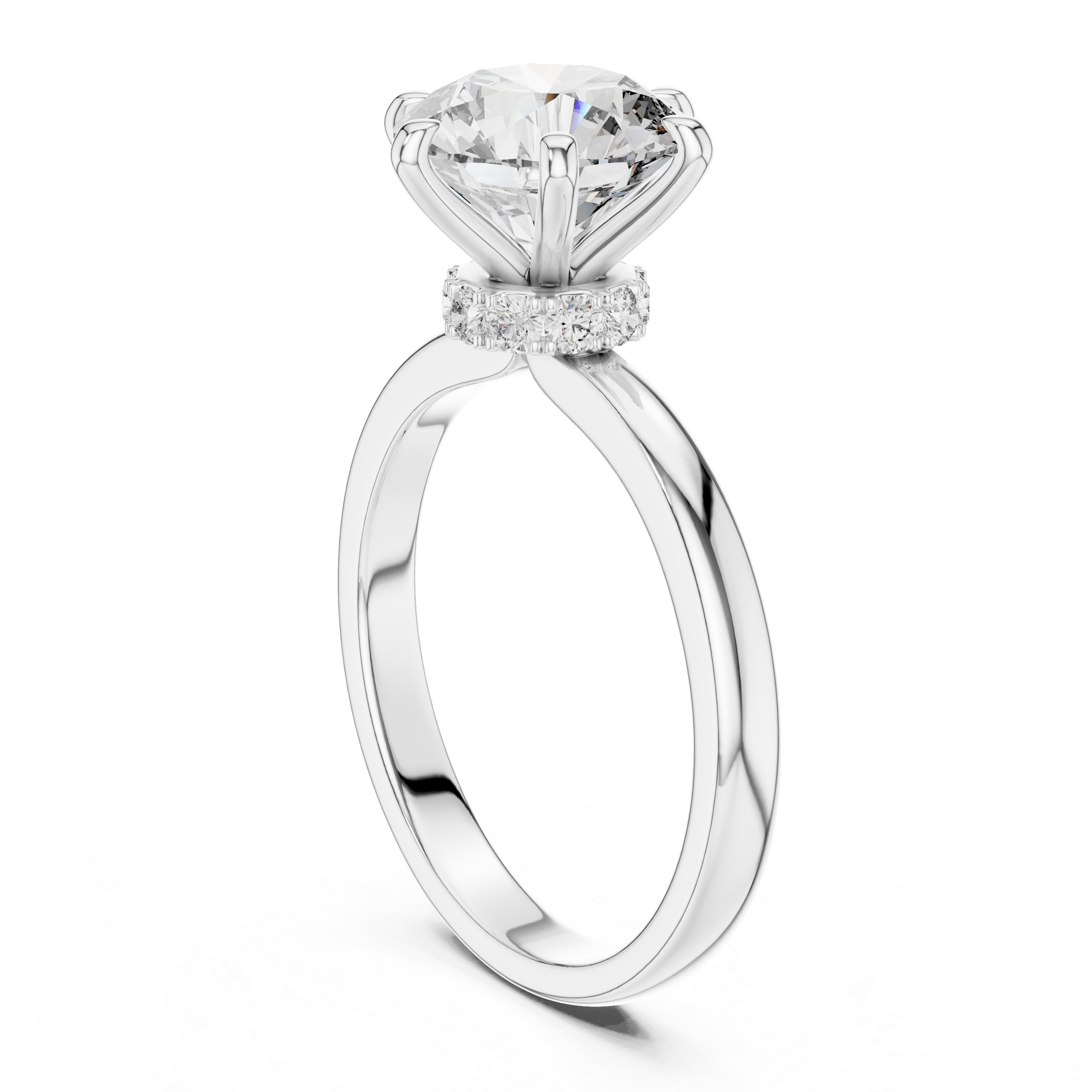 Classic Round Solitaire Engagement Ring with Six-Prong Setting – Timeless Bridal Ring