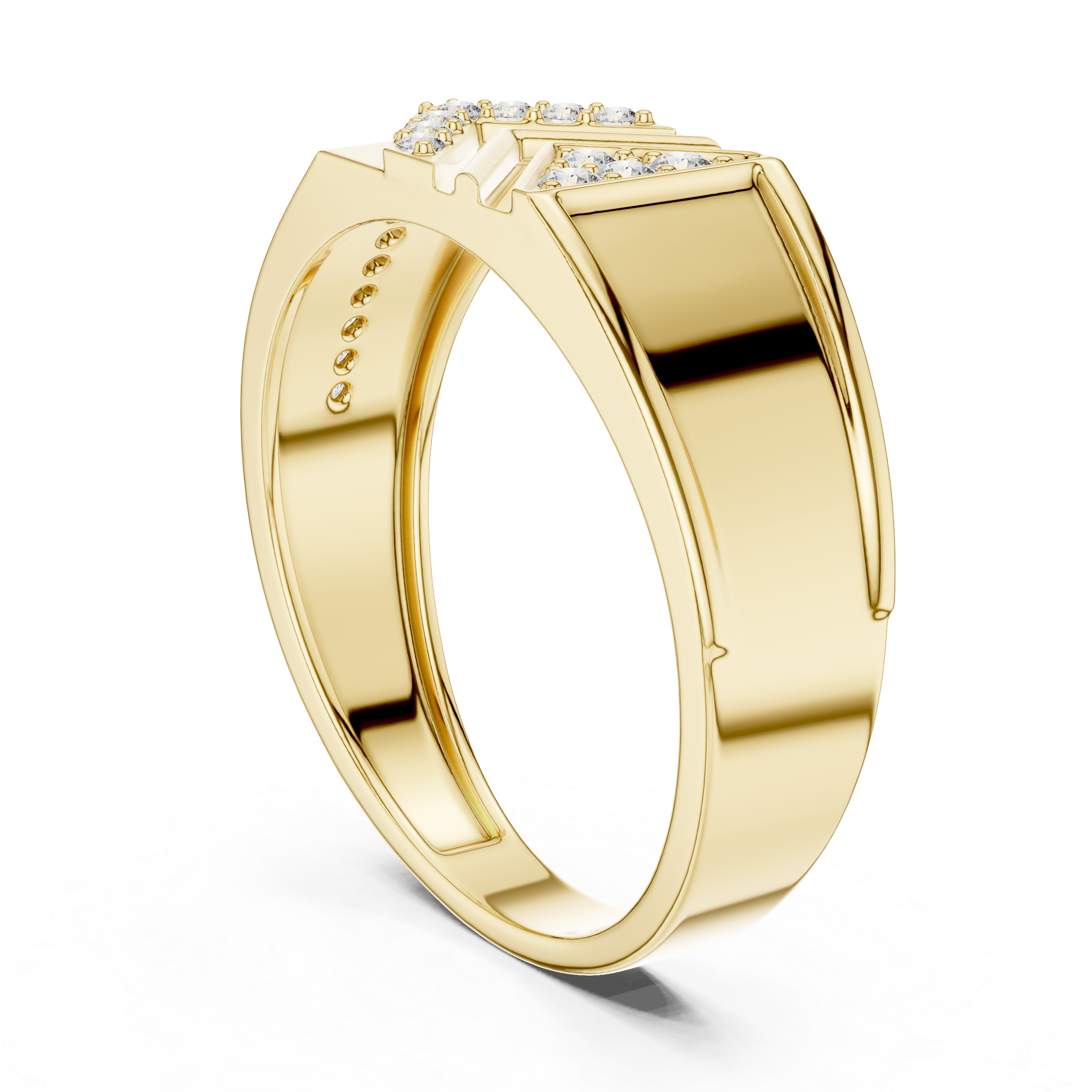 Chevron Arrow Diamond Ring with Geometric Modern Design