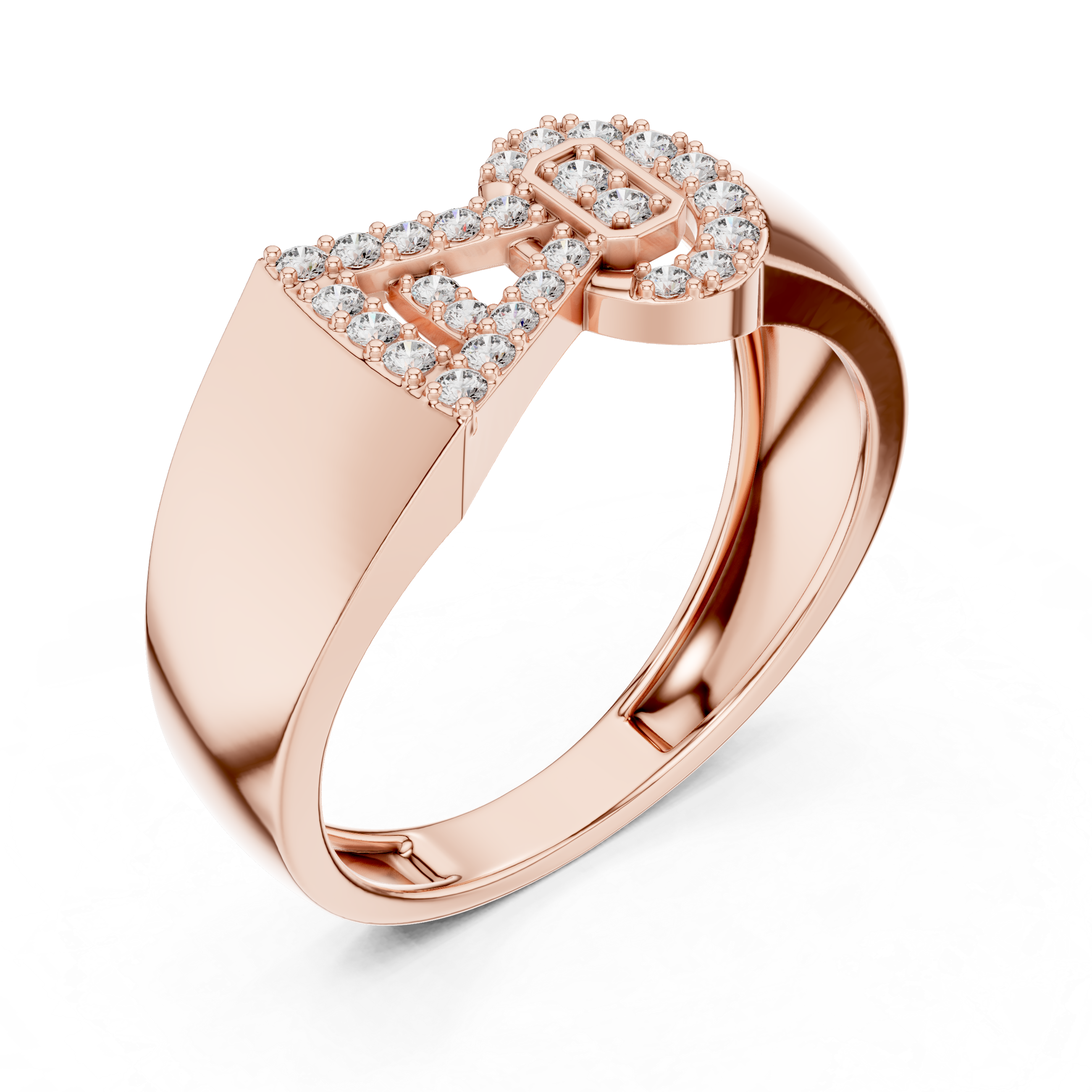 Modern Geometric Diamond Statement Ring