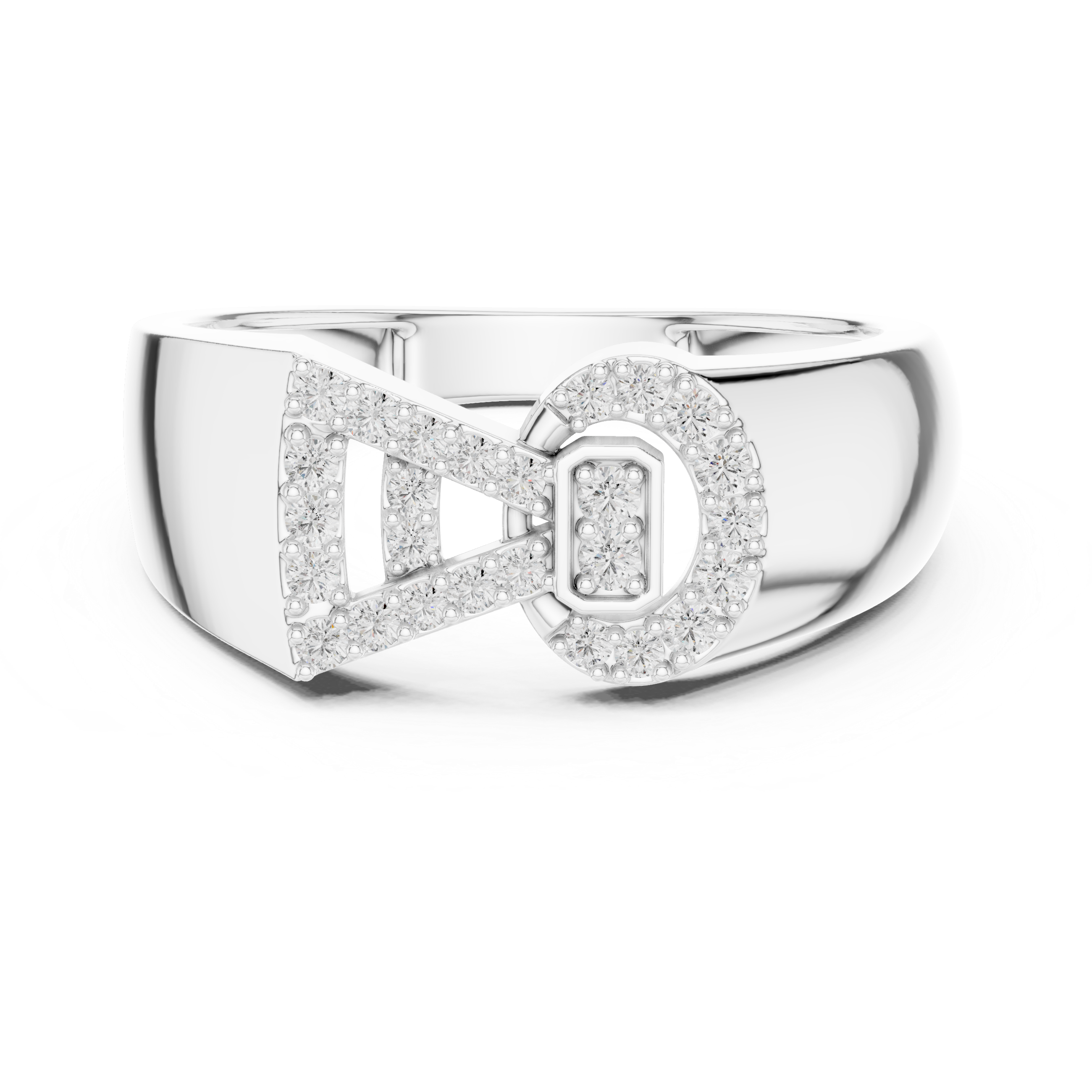 Modern Geometric Diamond Statement Ring