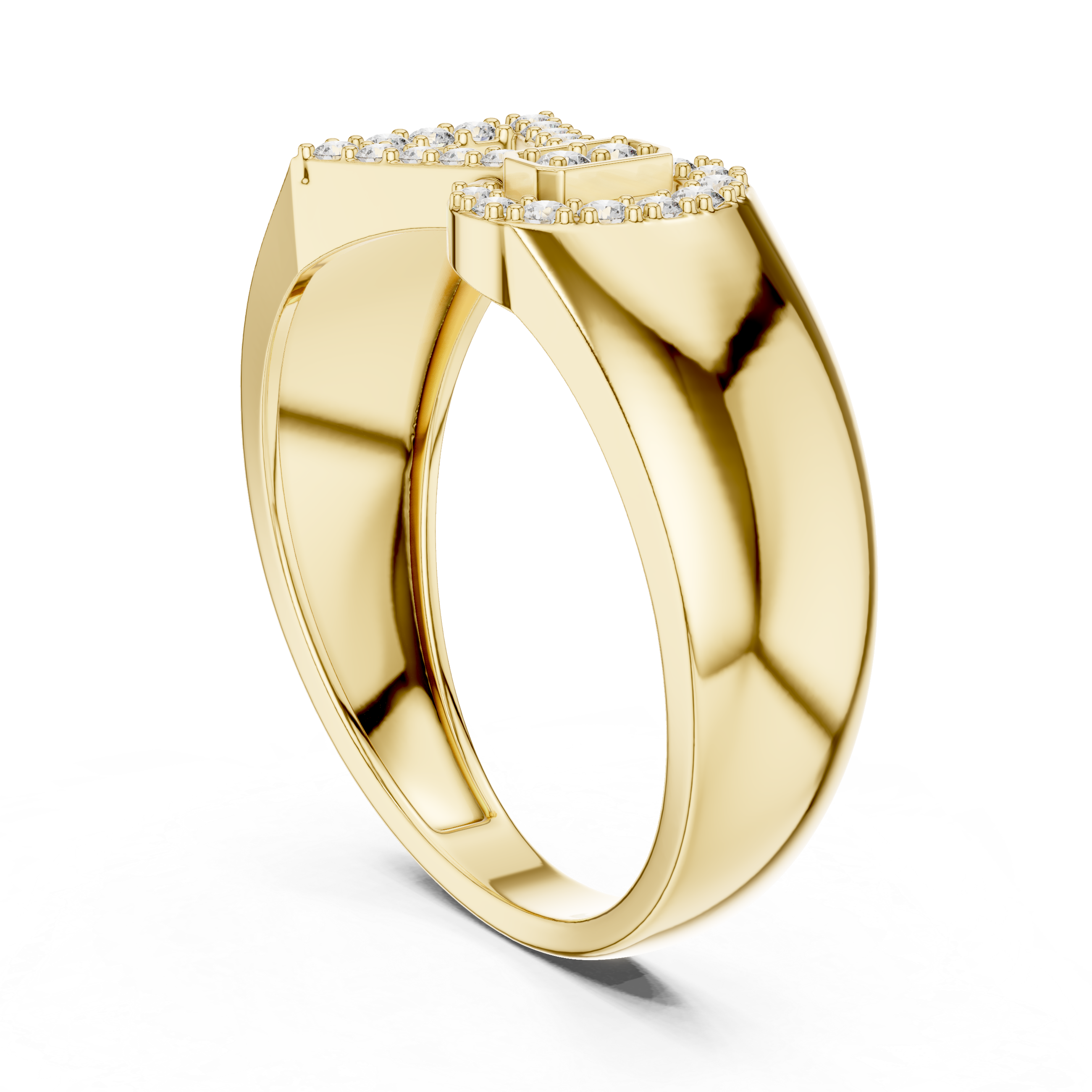 Modern Geometric Diamond Statement Ring