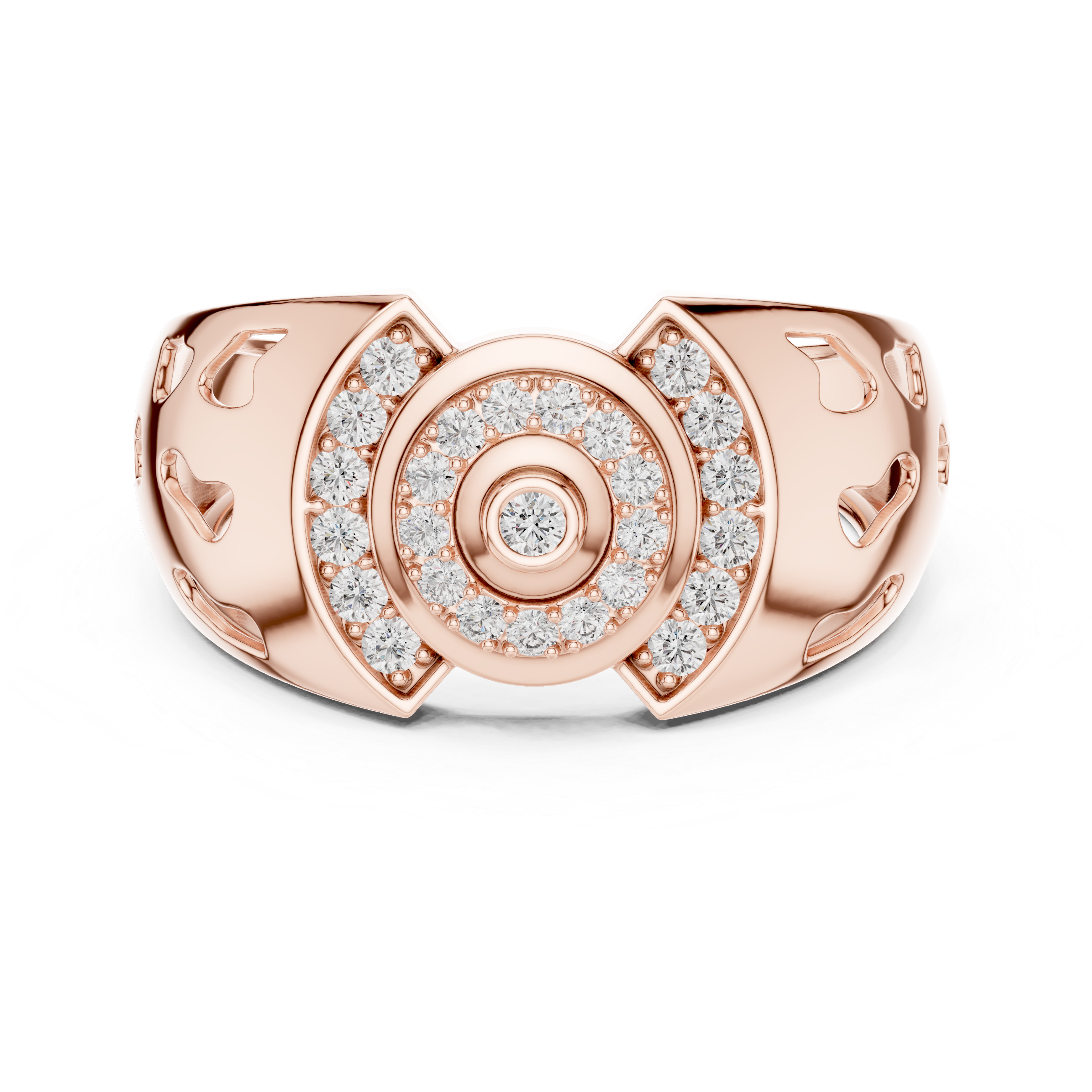 Modern Halo Diamond Statement Ring