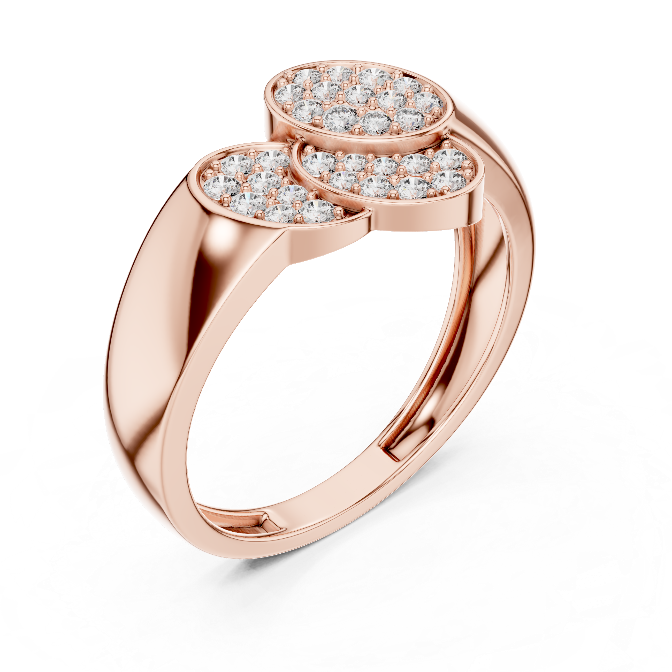 Triple Oval Diamond Cluster Statement Ring
