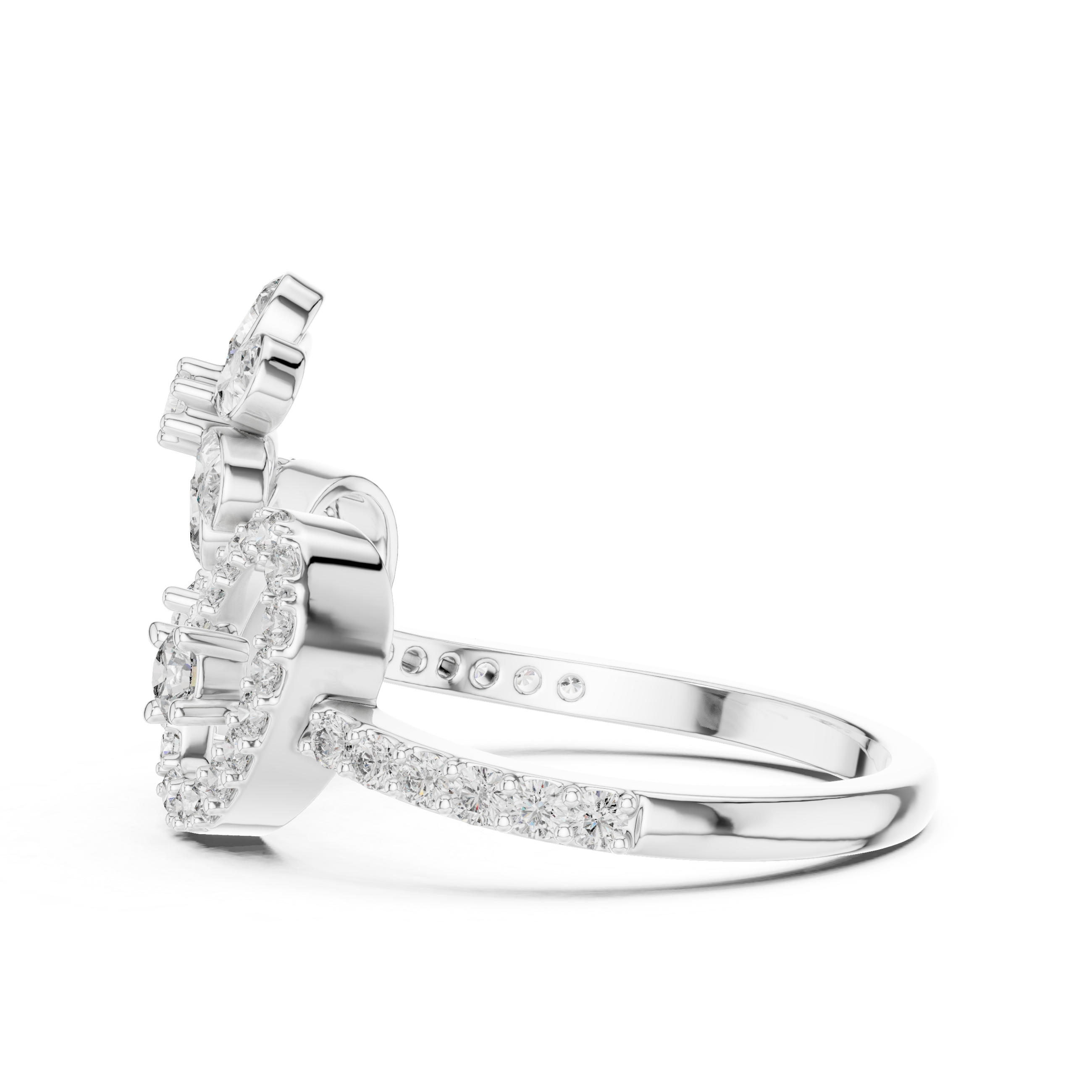 Floral Vine Diamond Statement Ring