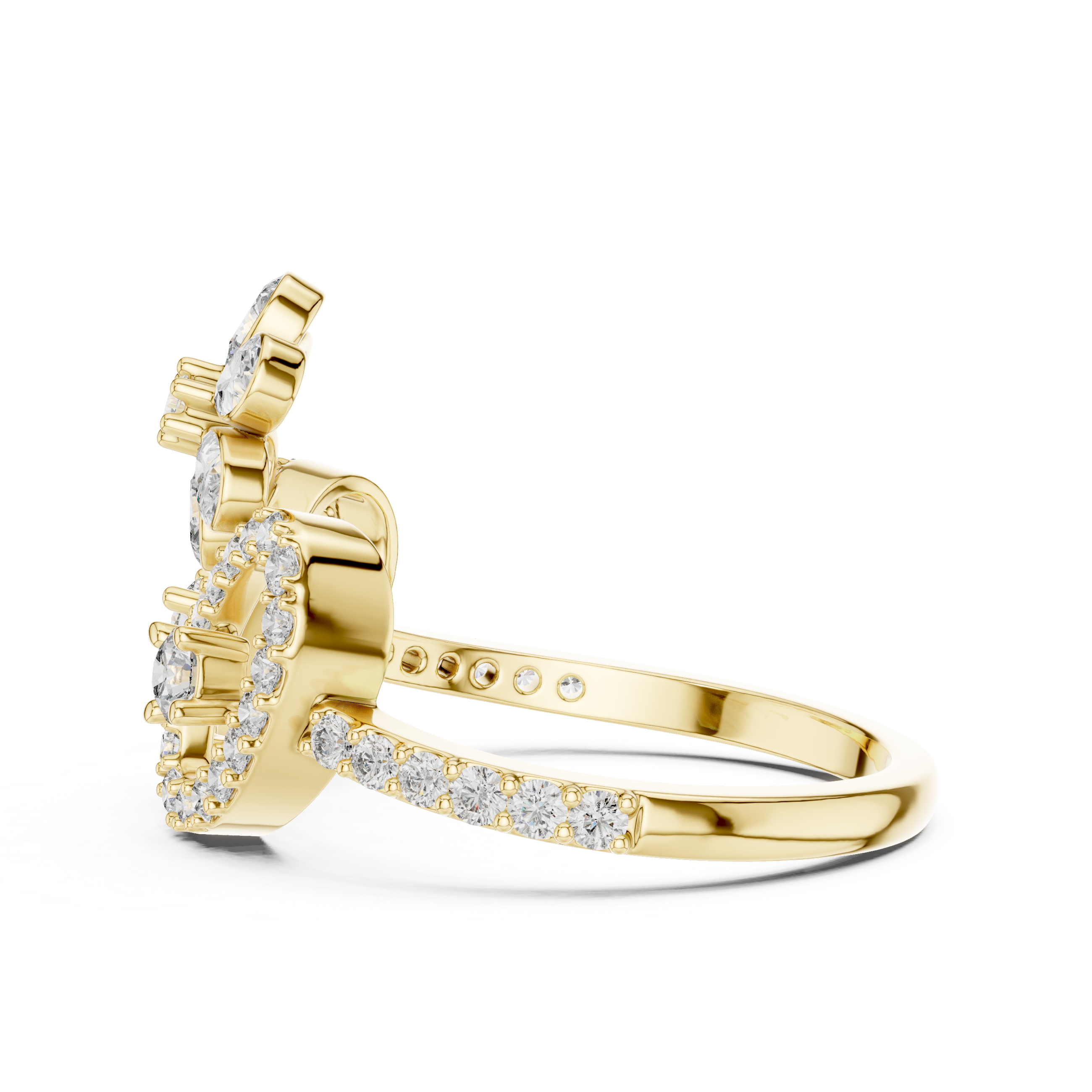 Floral Vine Diamond Statement Ring