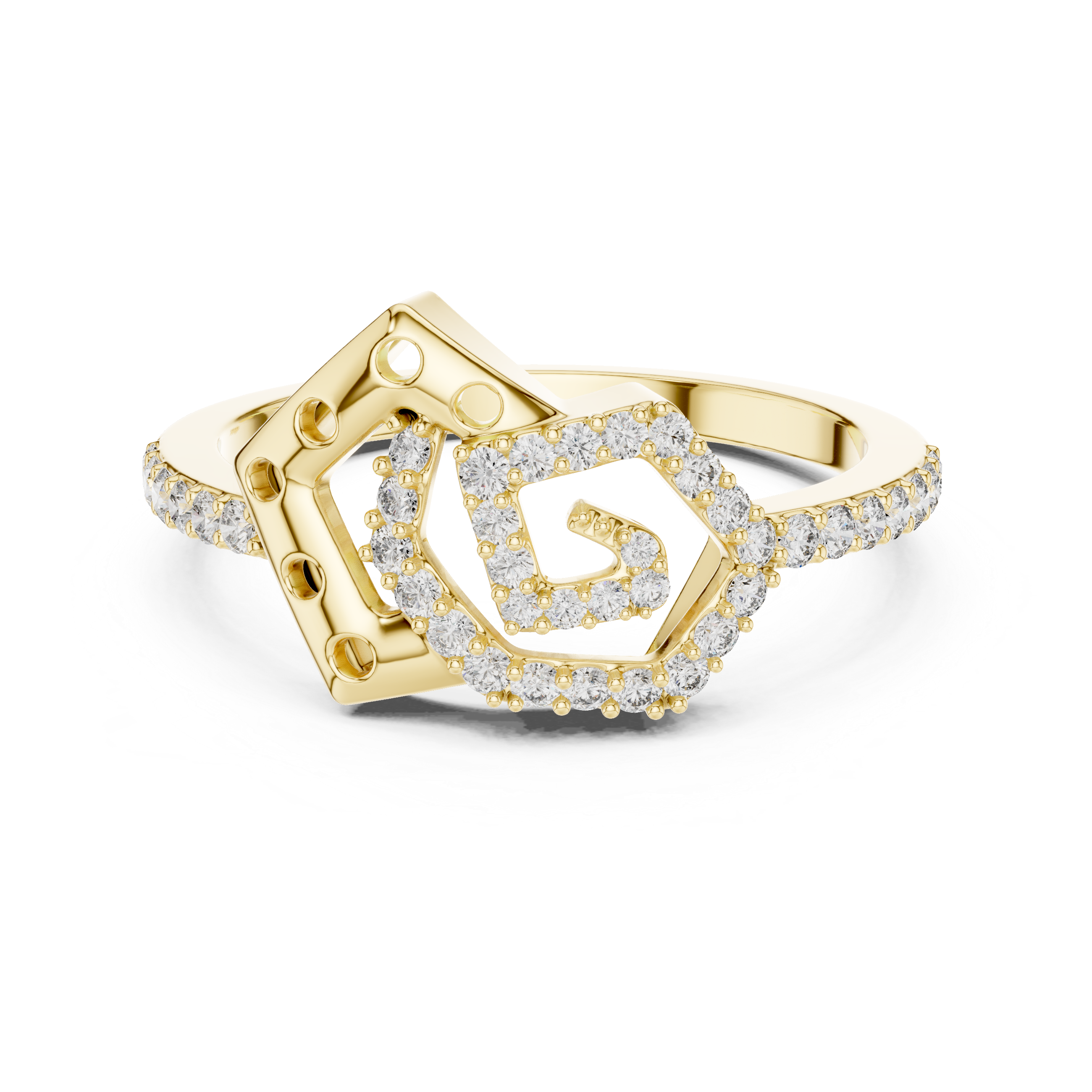 Abstract Geometric Diamond Ring