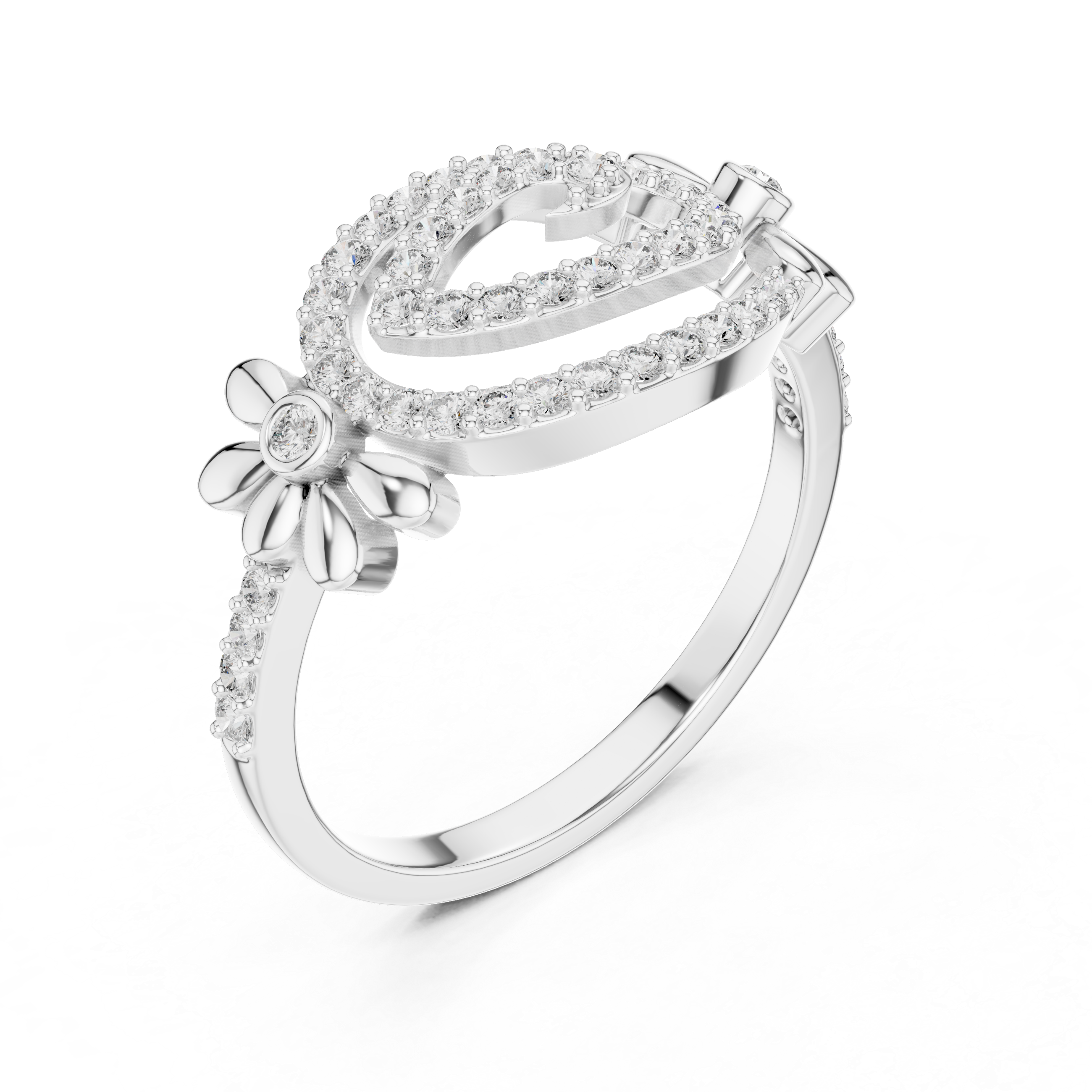 Floral Spiral Diamond Ring