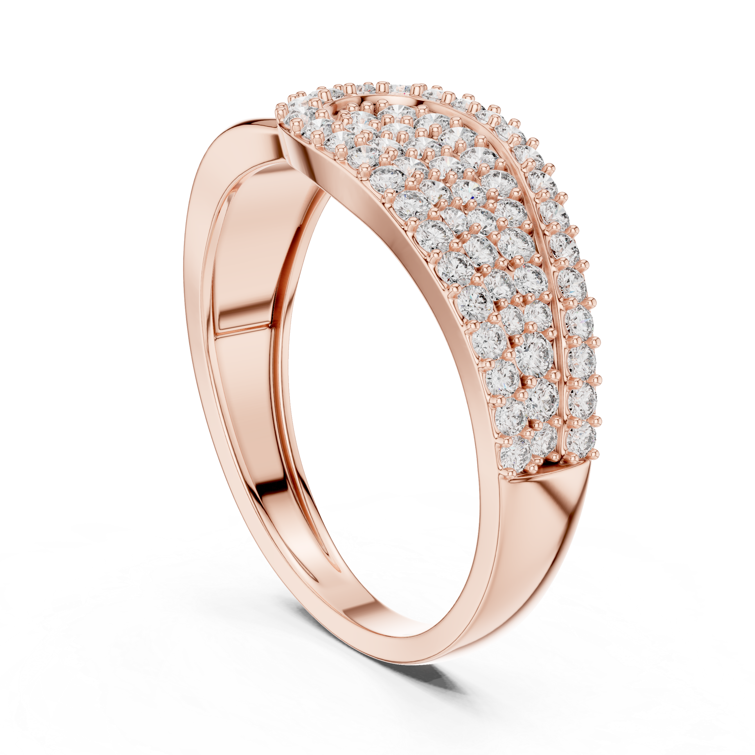 Luxury Teardrop Cluster Diamond Ring with Multi-Row Pavé Design