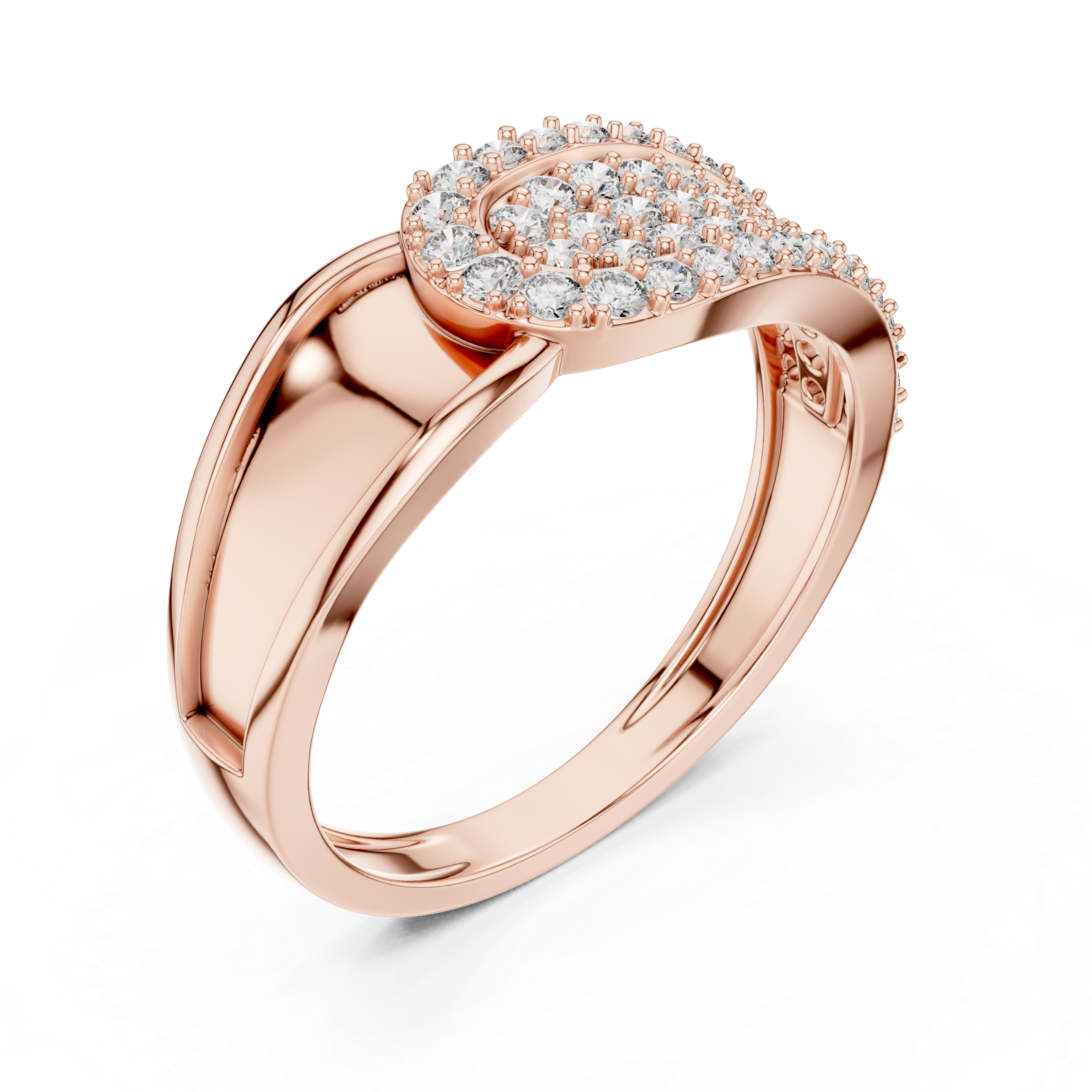Luxury Teardrop Cluster Diamond Ring with Multi-Row Pavé Design