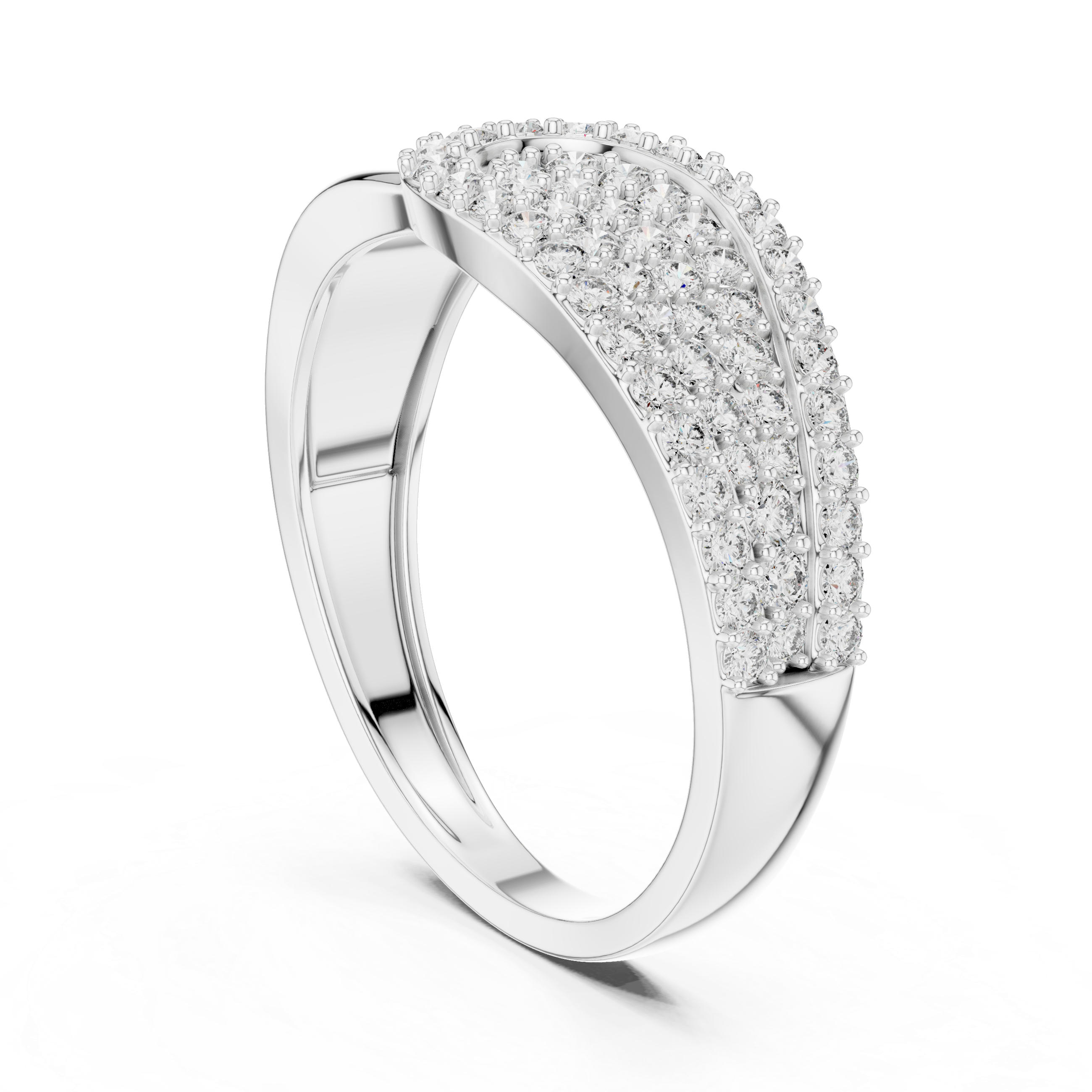 Luxury Teardrop Cluster Diamond Ring with Multi-Row Pavé Design
