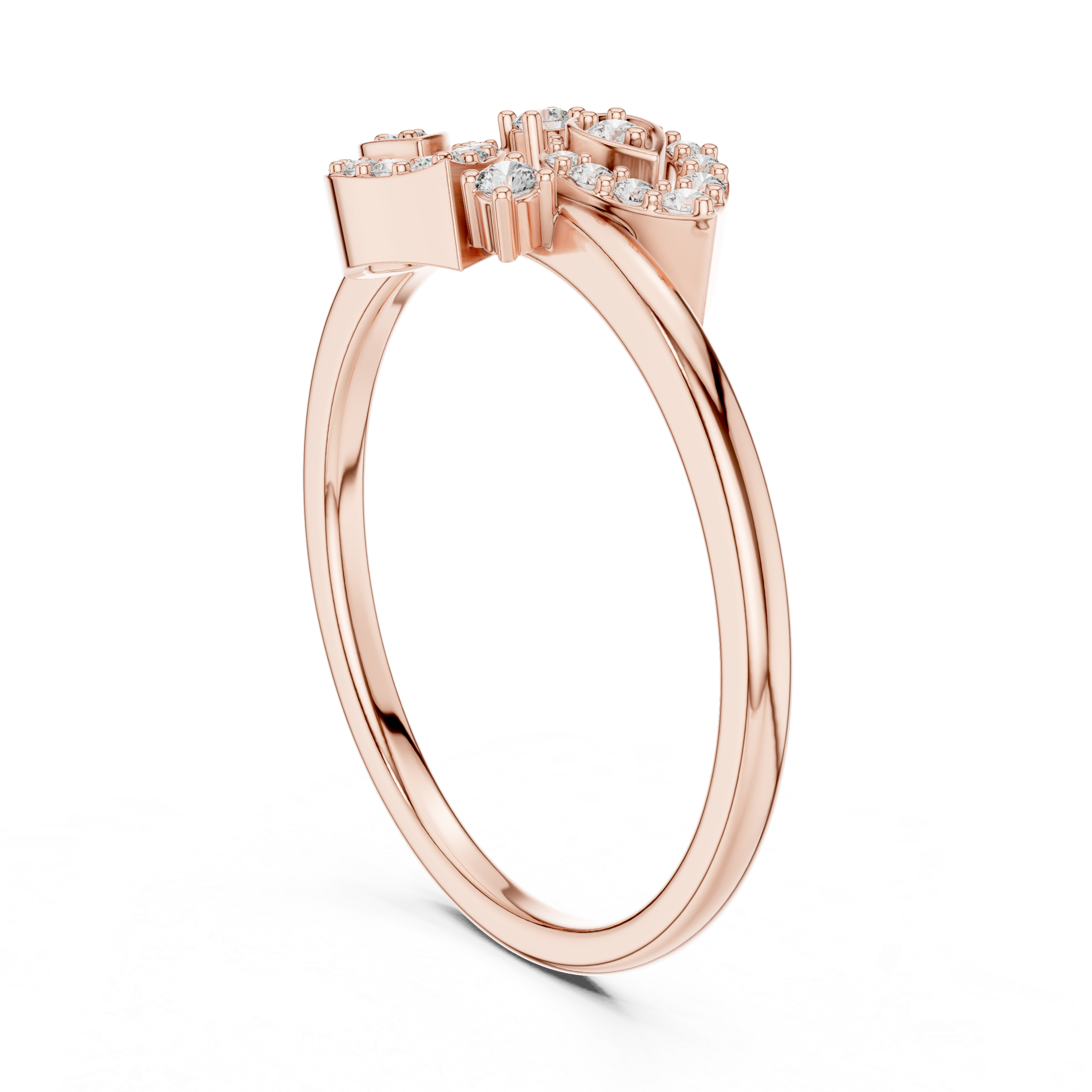 Double Teardrop Diamond Ring
