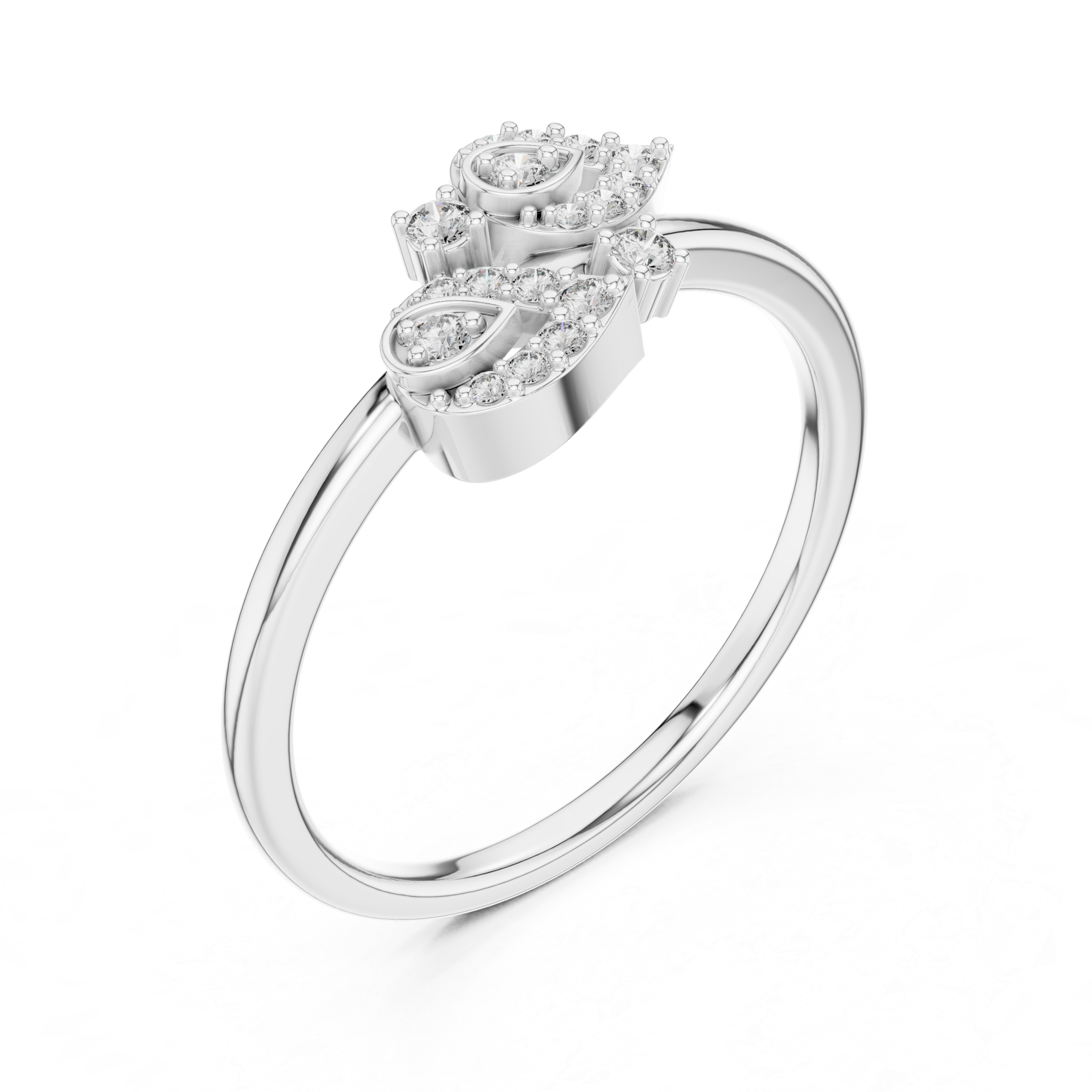 Double Teardrop Diamond Ring