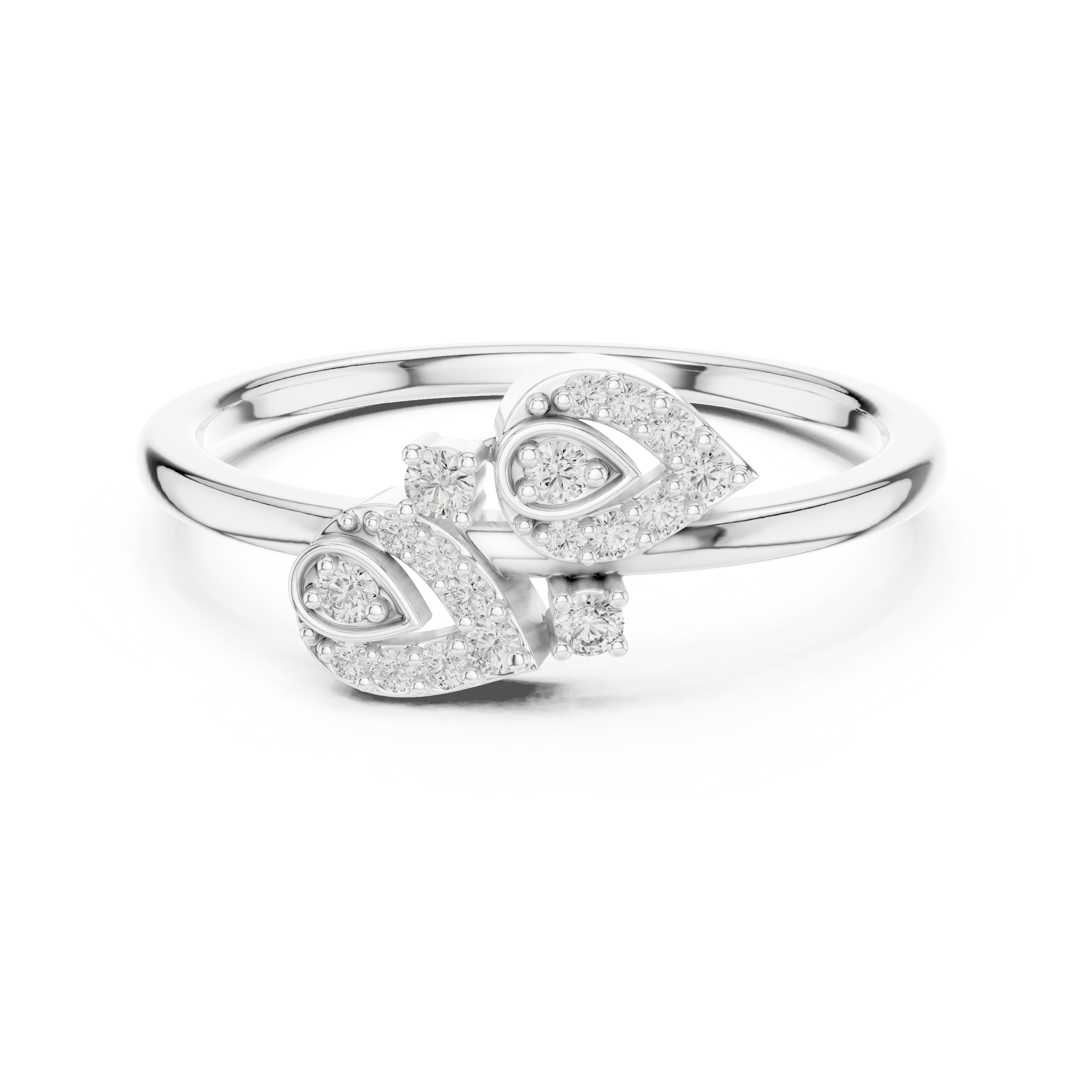 Double Teardrop Diamond Ring