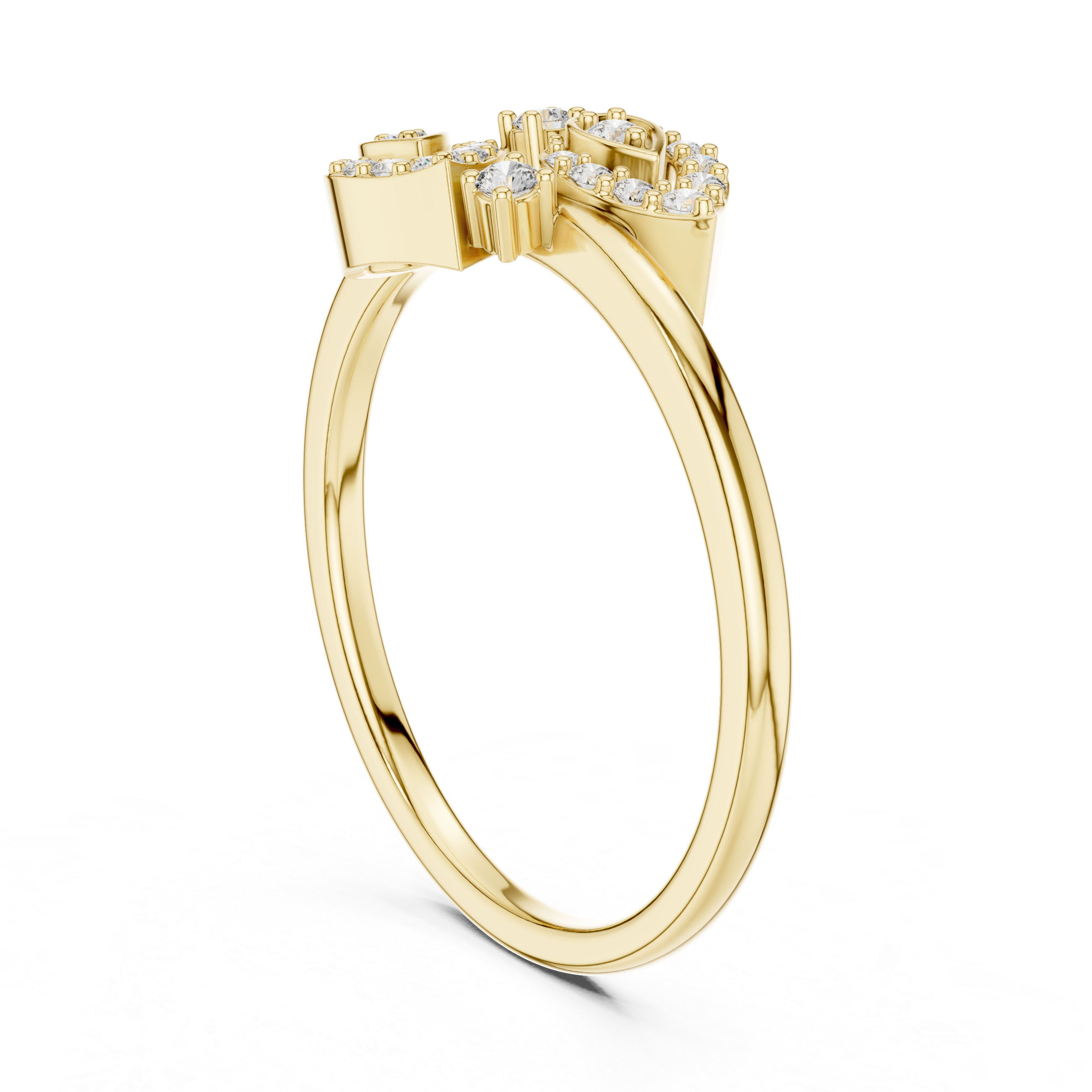 Double Teardrop Diamond Ring