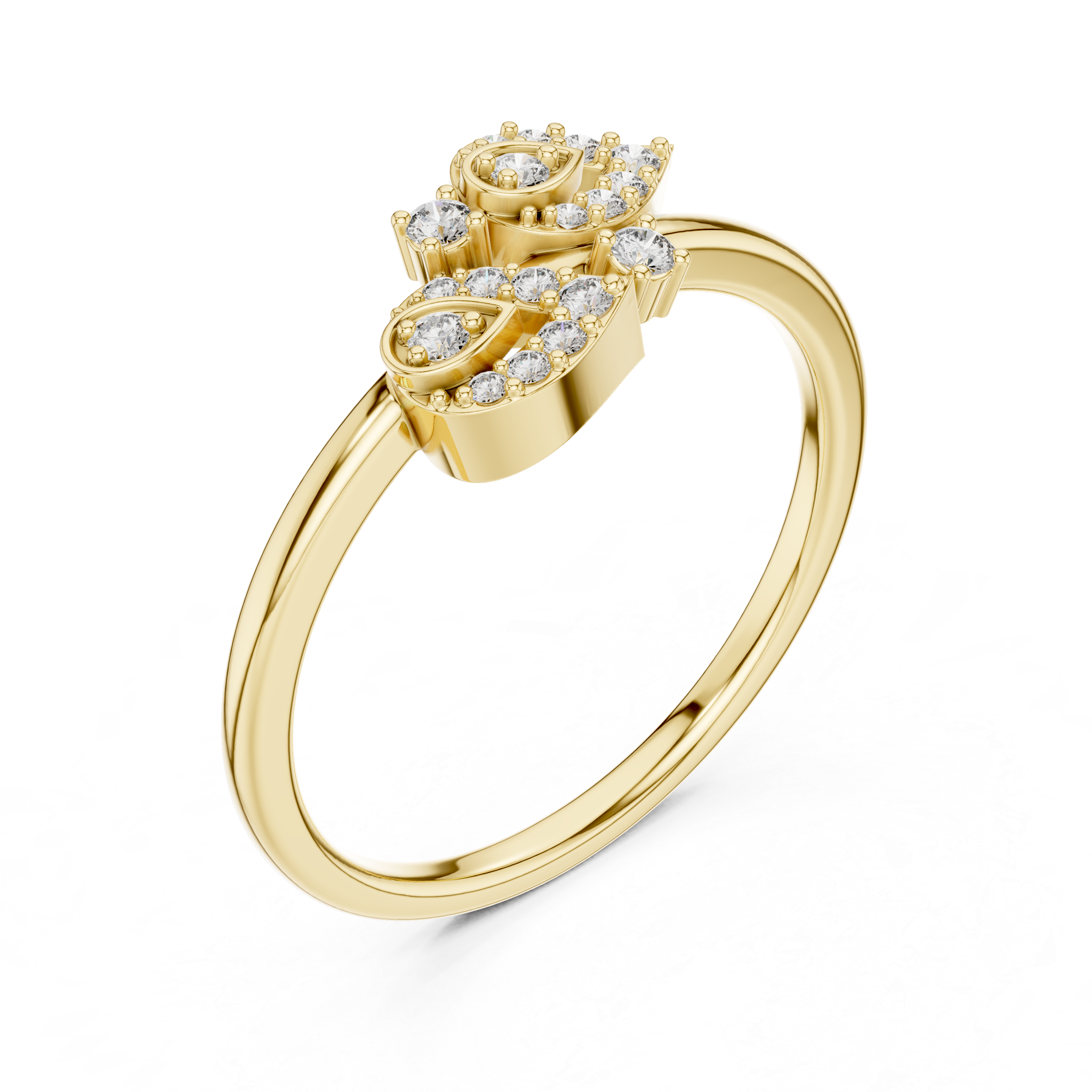 Double Teardrop Diamond Ring