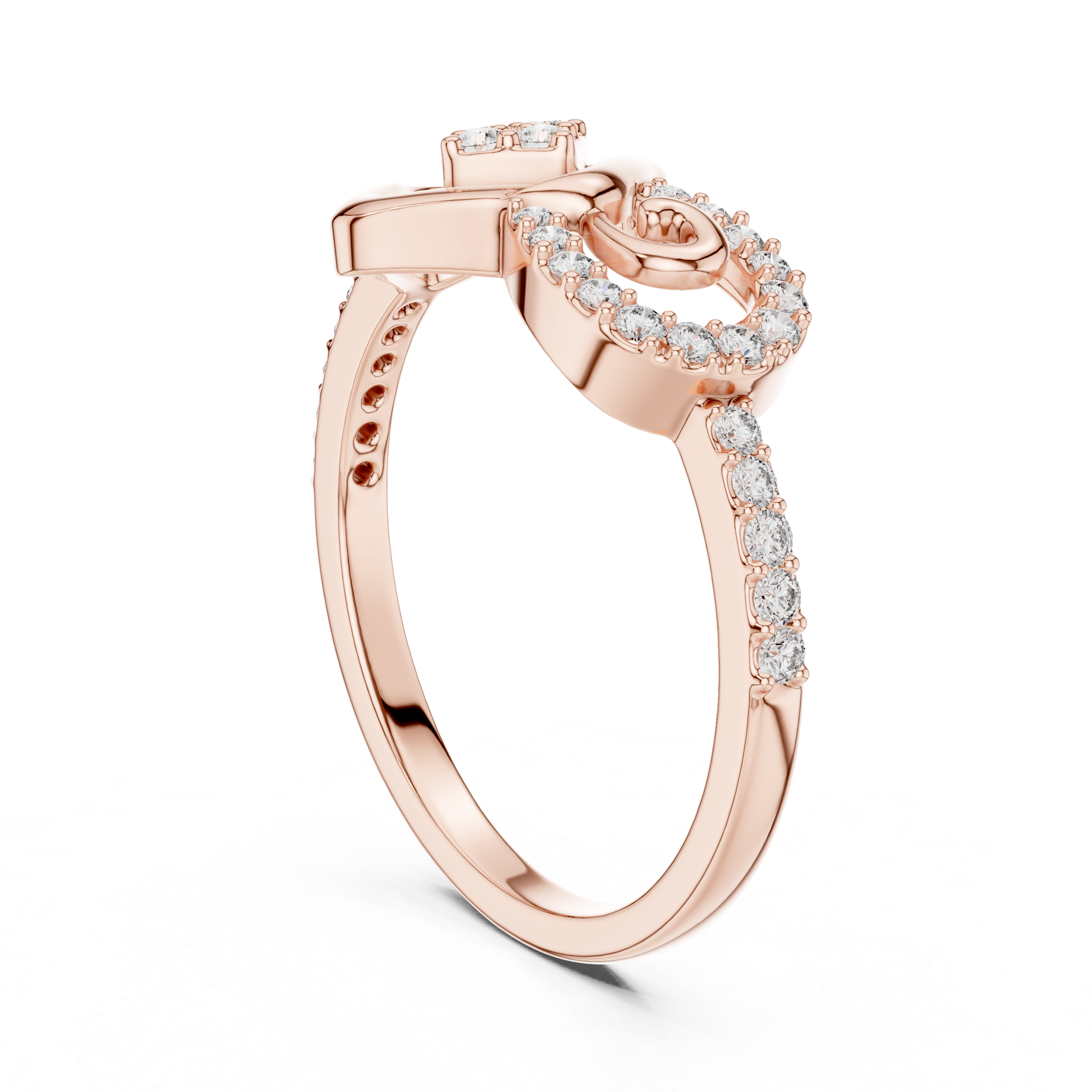 Abstract Diamond Swirl Ring