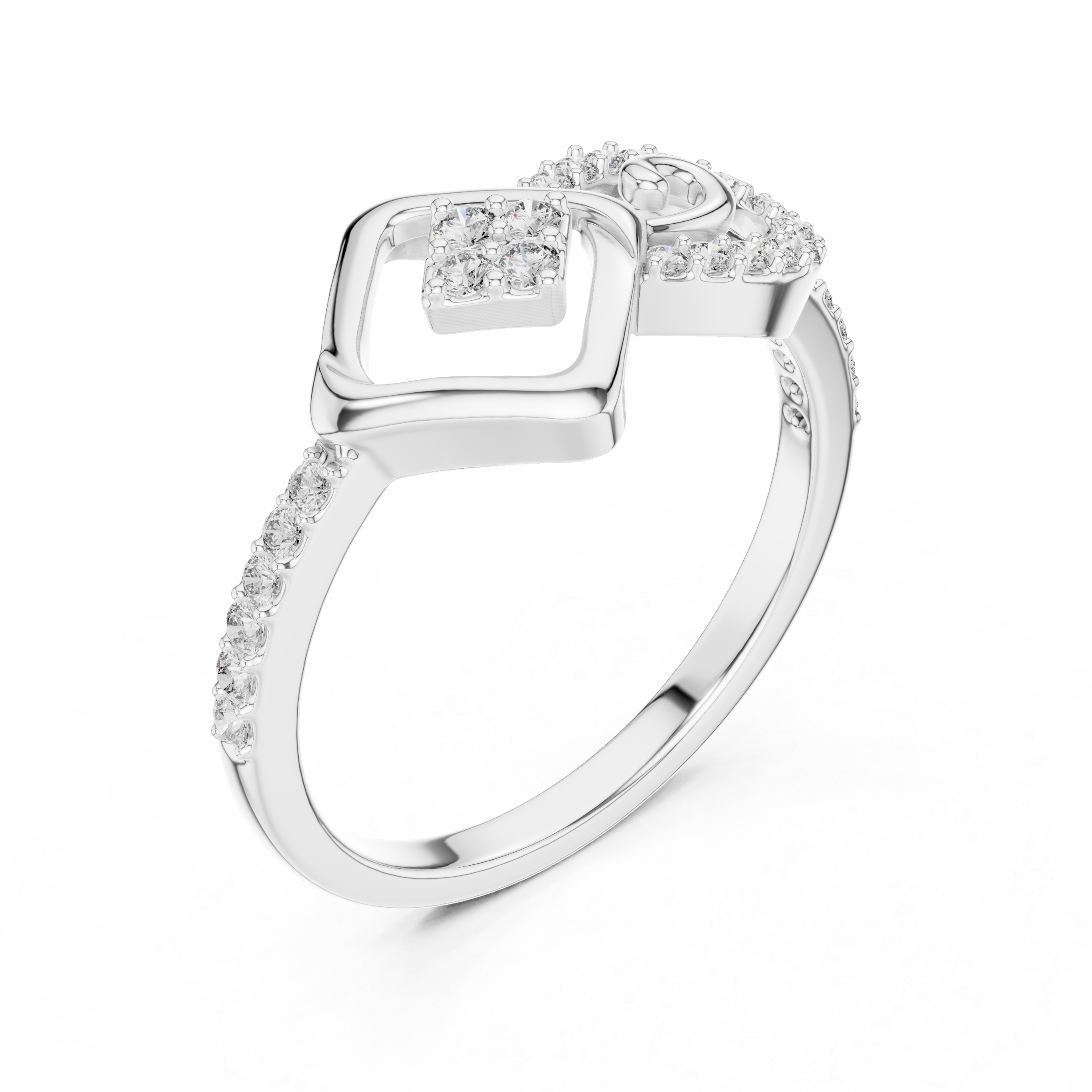 Abstract Diamond Swirl Ring
