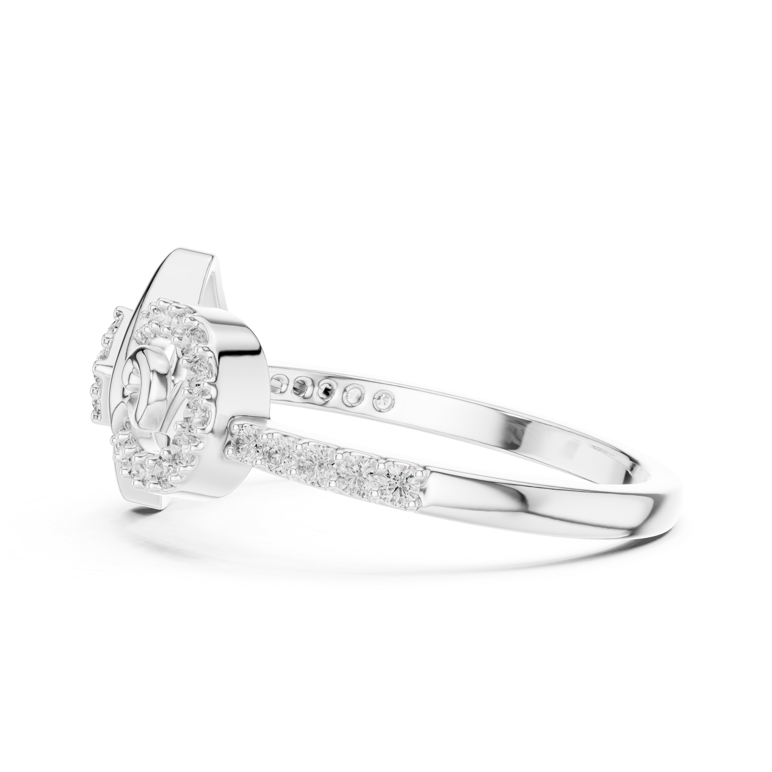 Abstract Diamond Swirl Ring