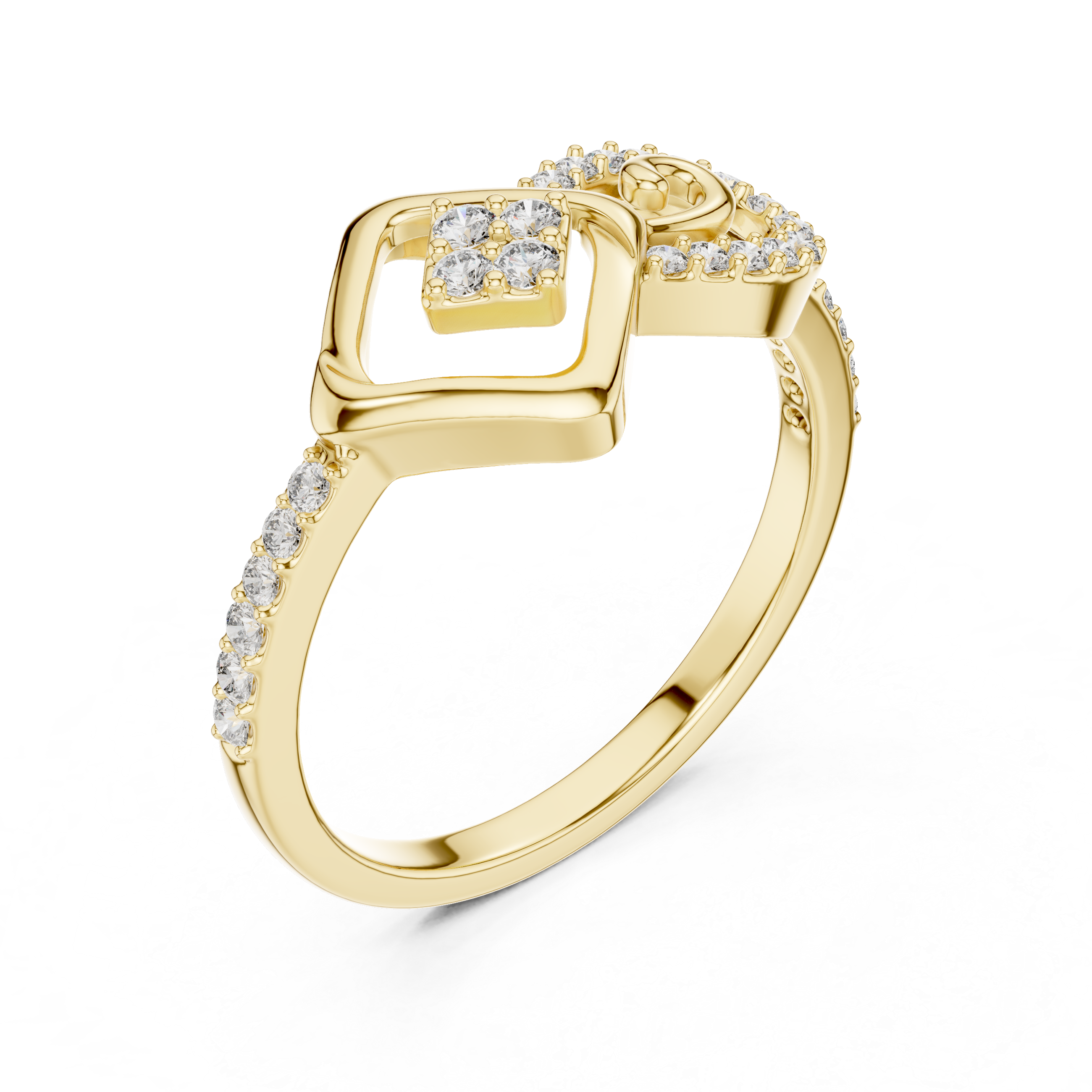 Abstract Diamond Swirl Ring
