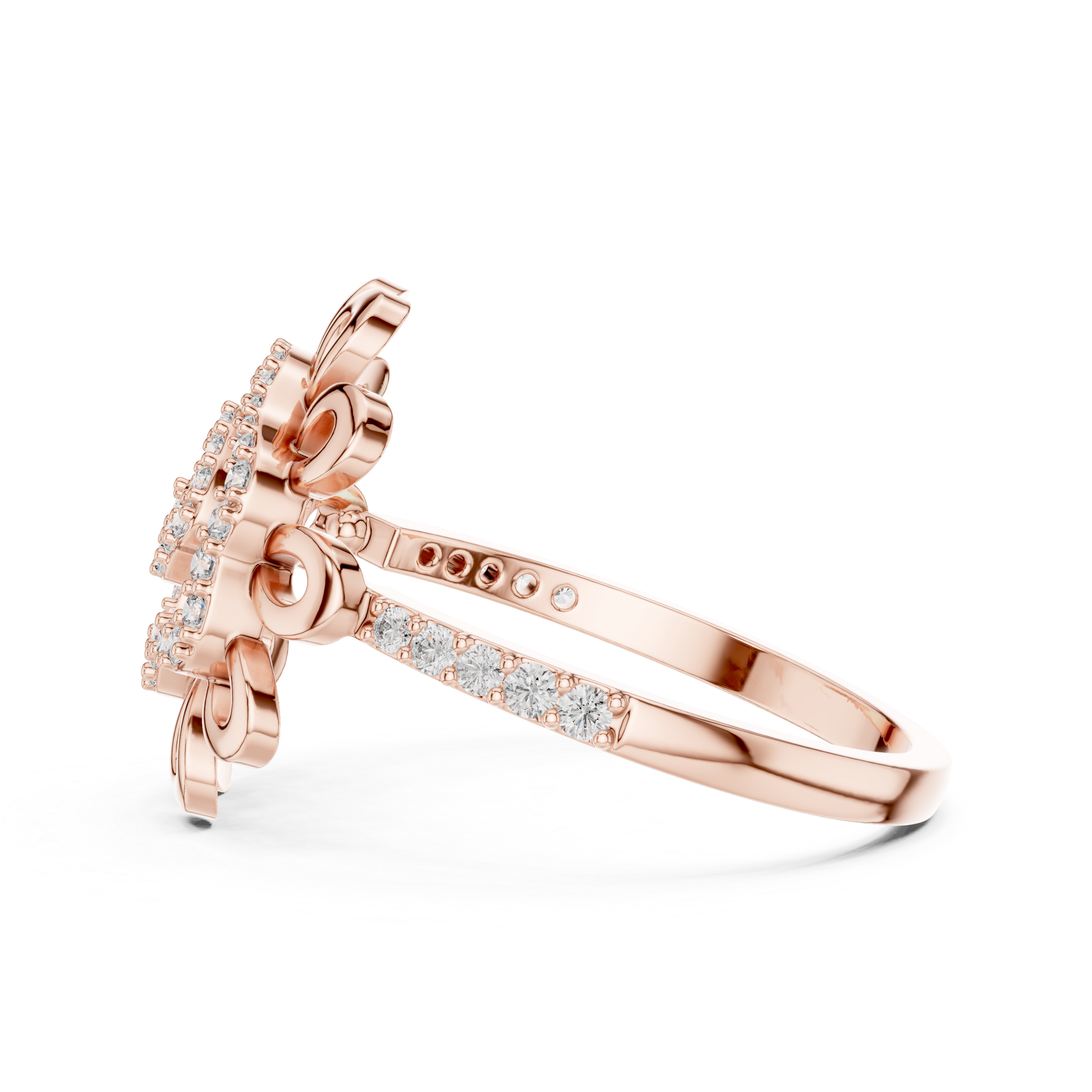 Floral Spiral Diamond Ring