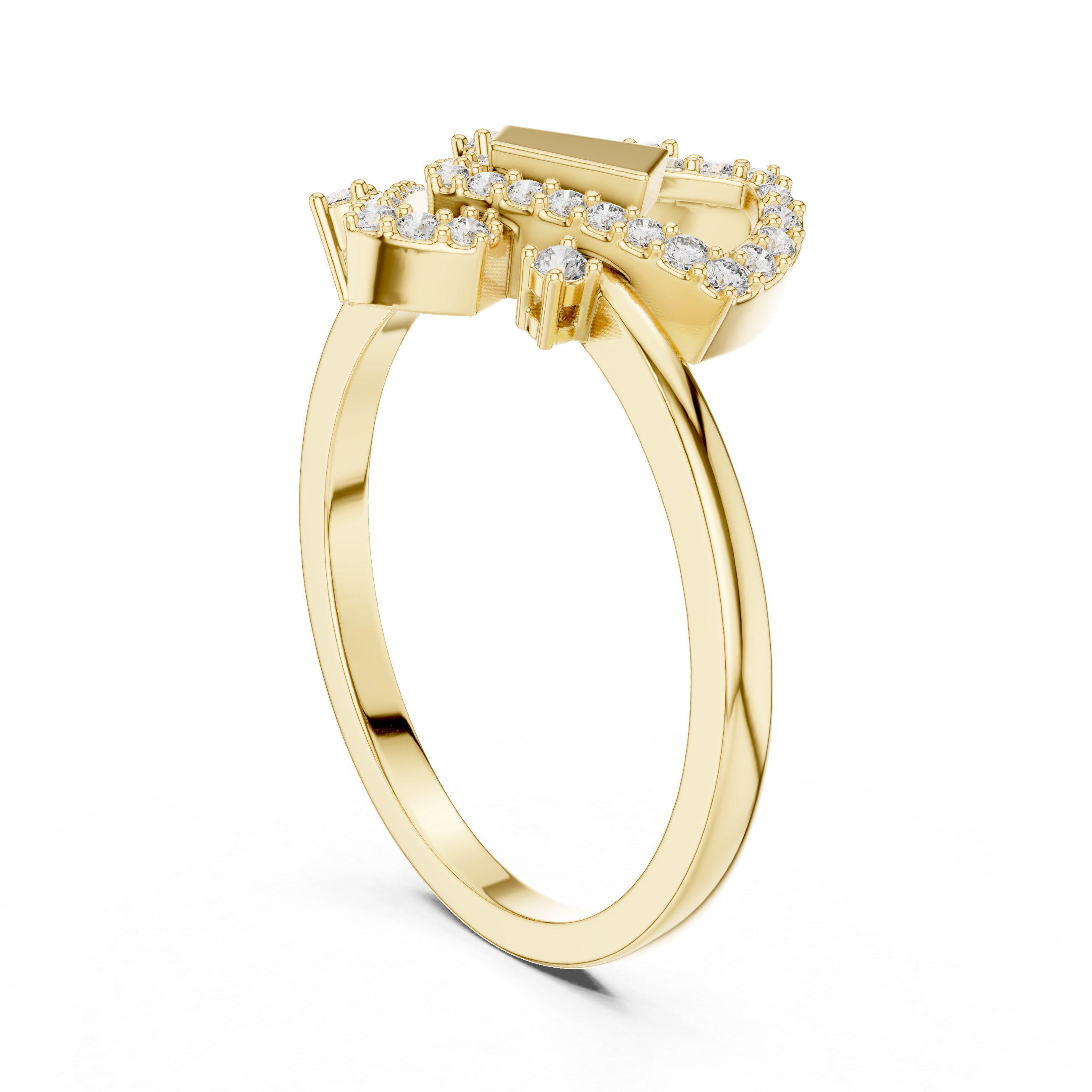 Geometric Diamond Openwork Ring