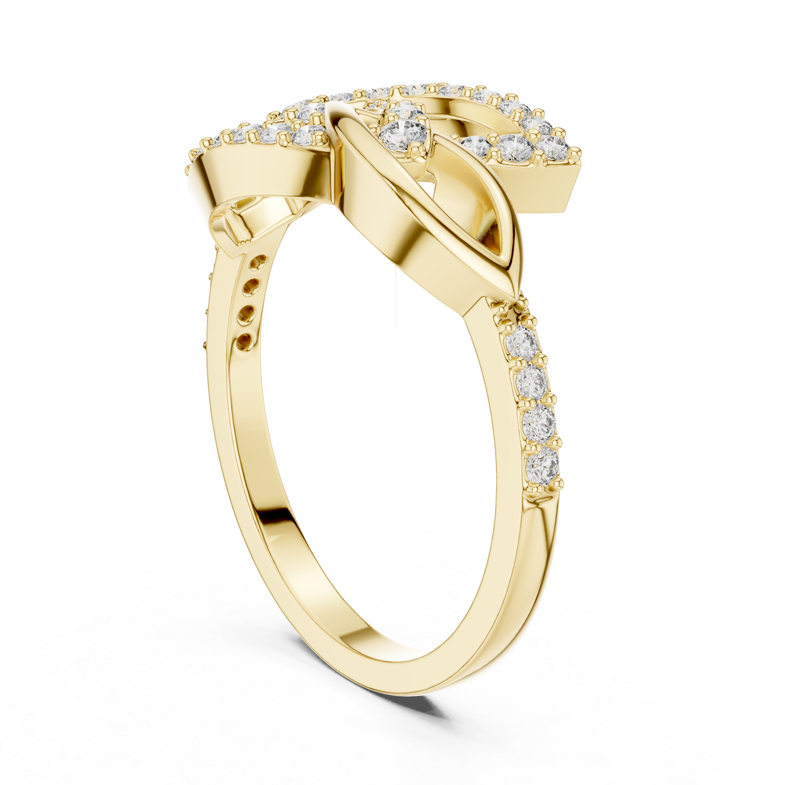 Interwoven Diamond Marquise Ring