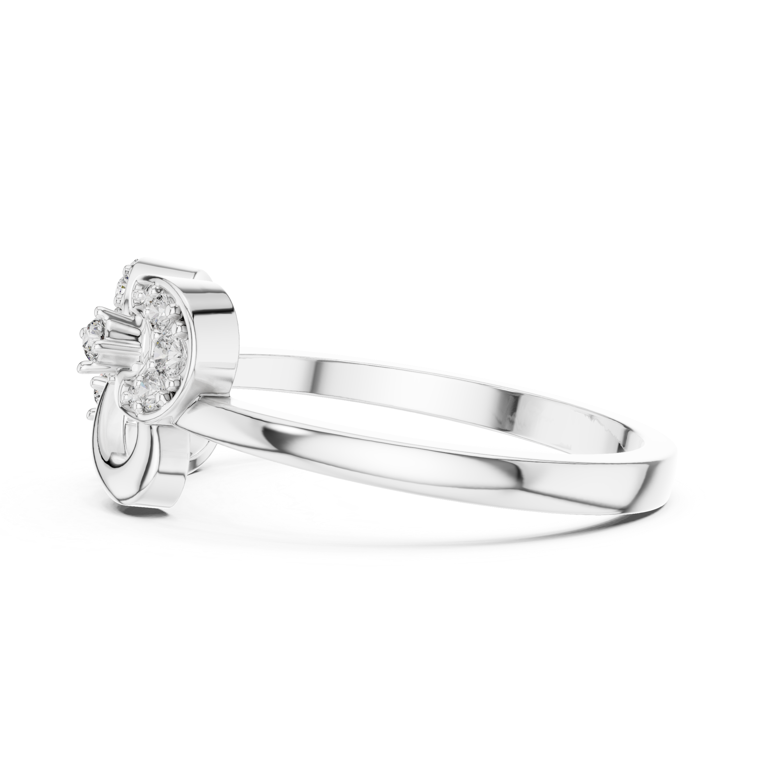 Infinity Inspired Diamond Ring – Modern Open Loop Gold Ring