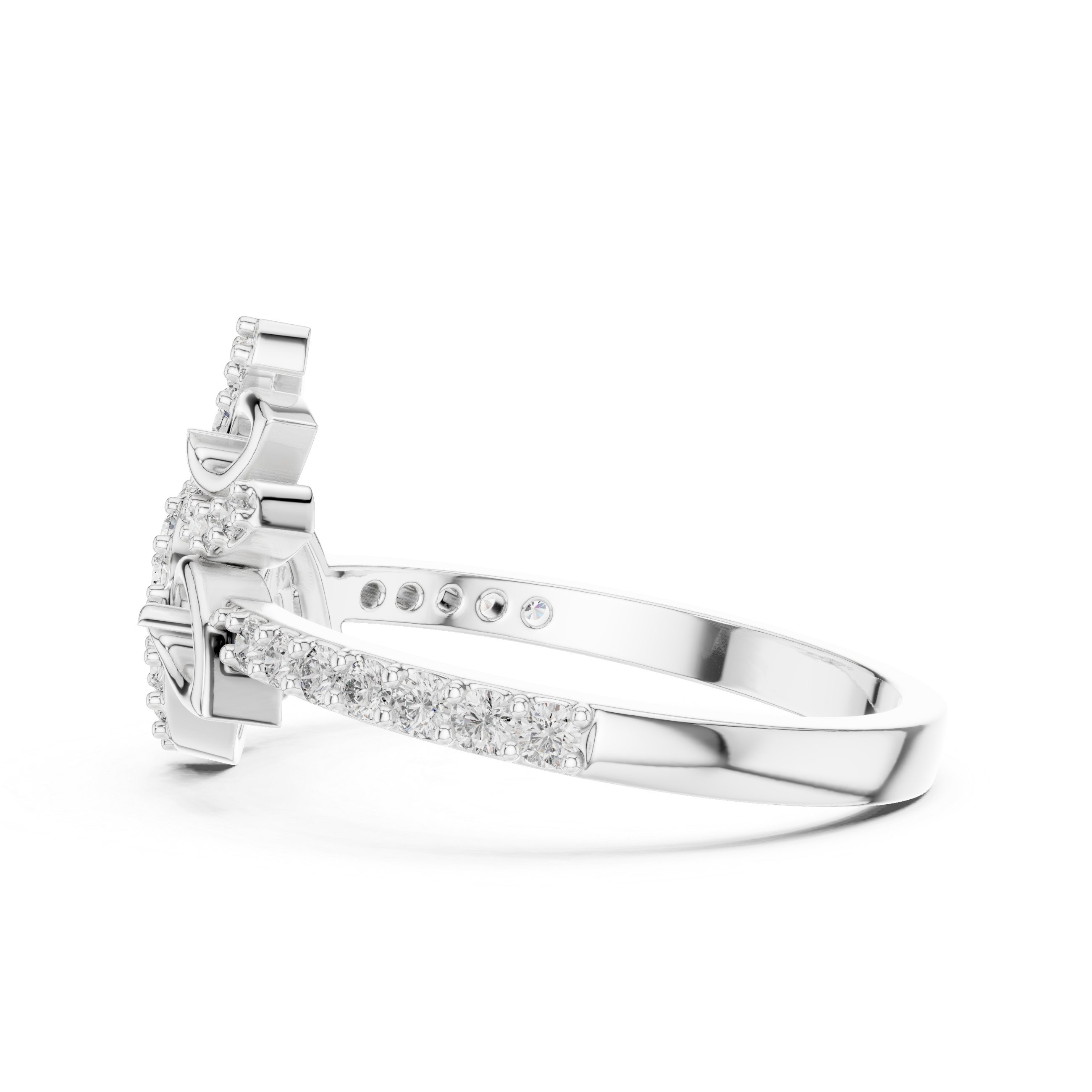 Floral Diamond Ring – Modern Leaf Inspired Openwork Nature Ring