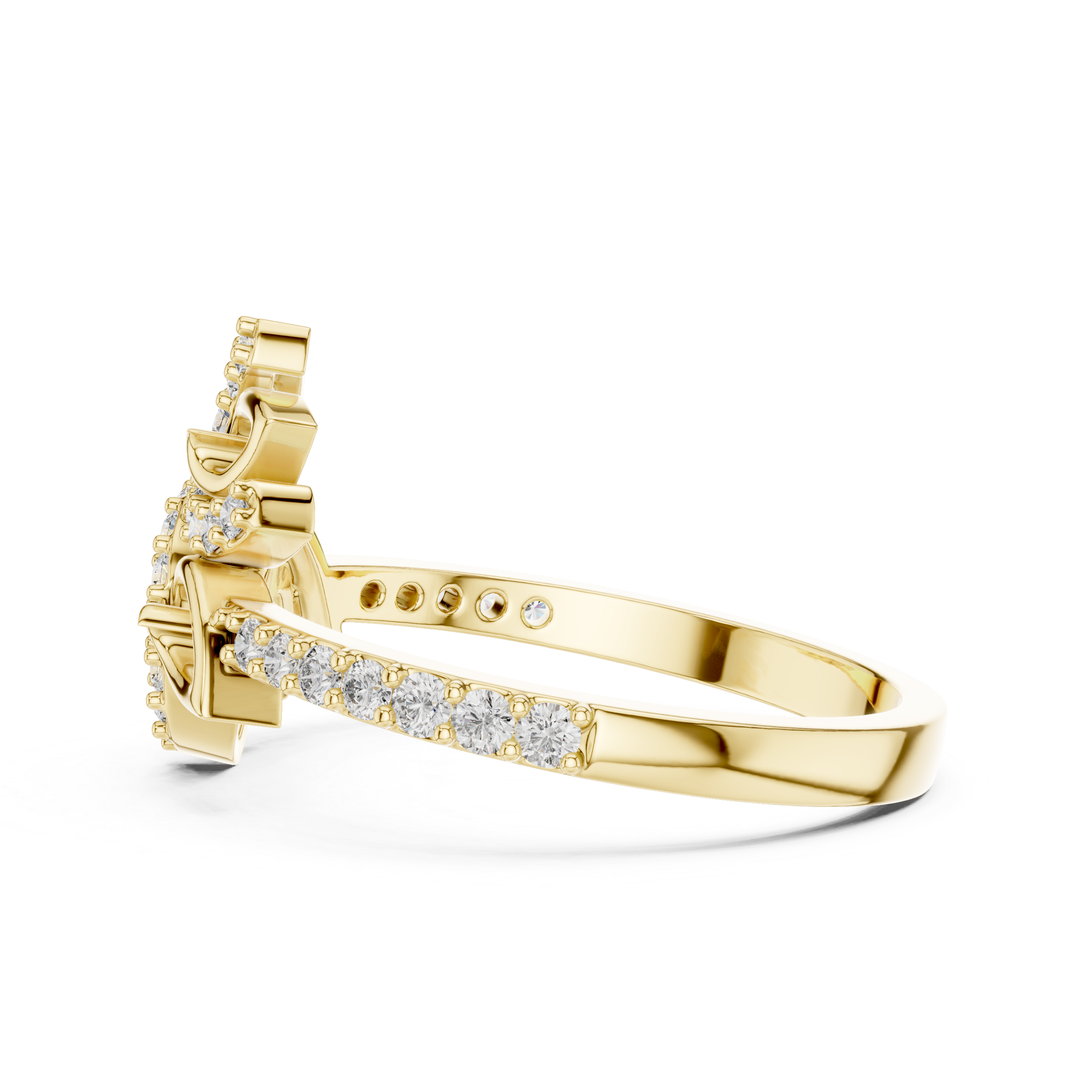 Floral Diamond Ring – Modern Leaf Inspired Openwork Nature Ring