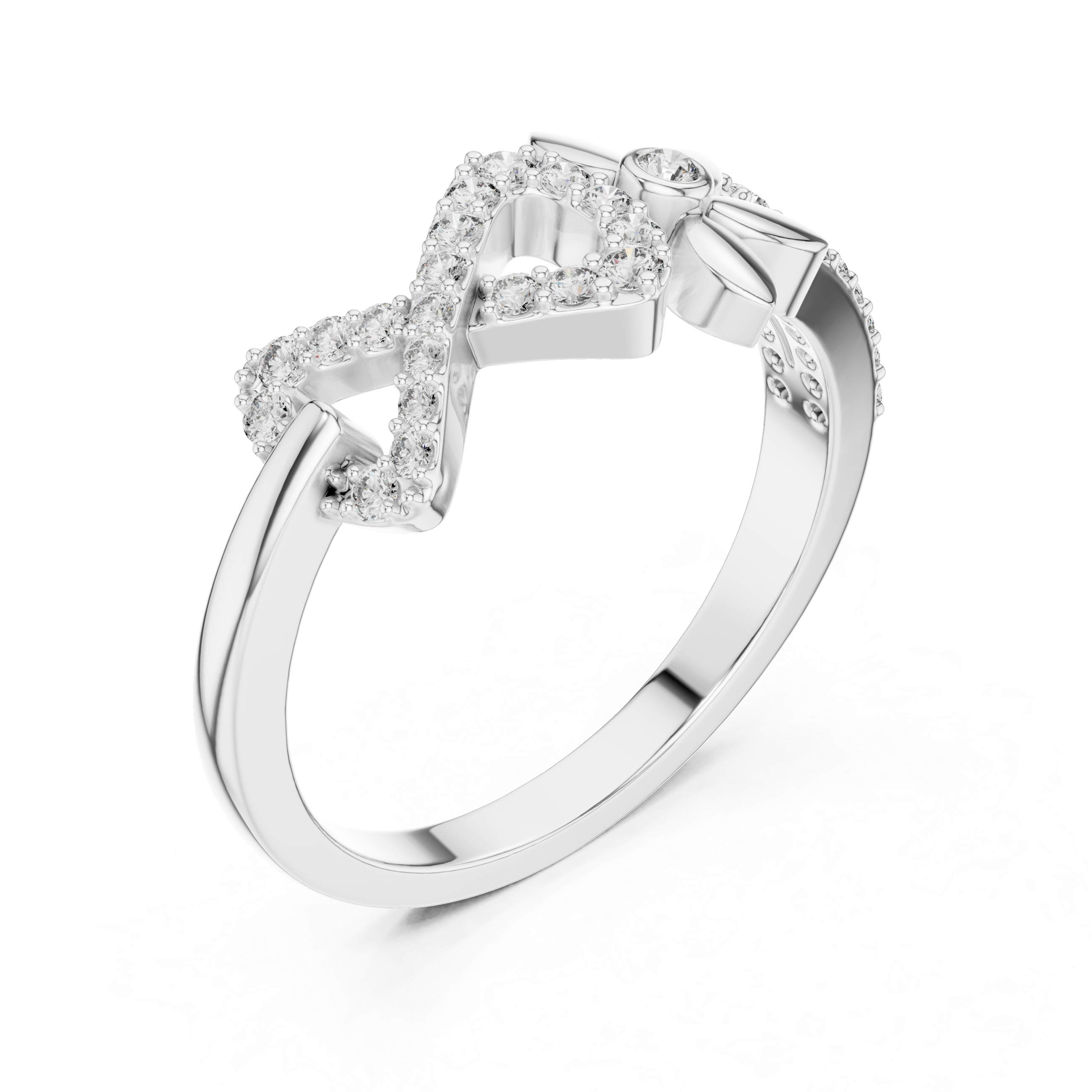 Infinity Flower Diamond Ring – Modern Floral Pavé Openwork Ring