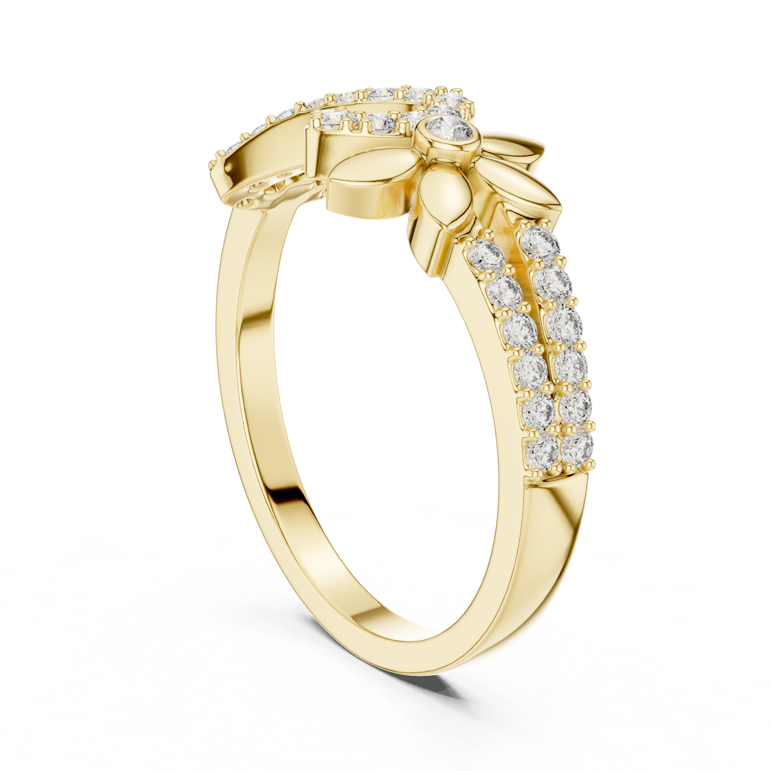 Infinity Flower Diamond Ring – Modern Floral Pavé Openwork Ring