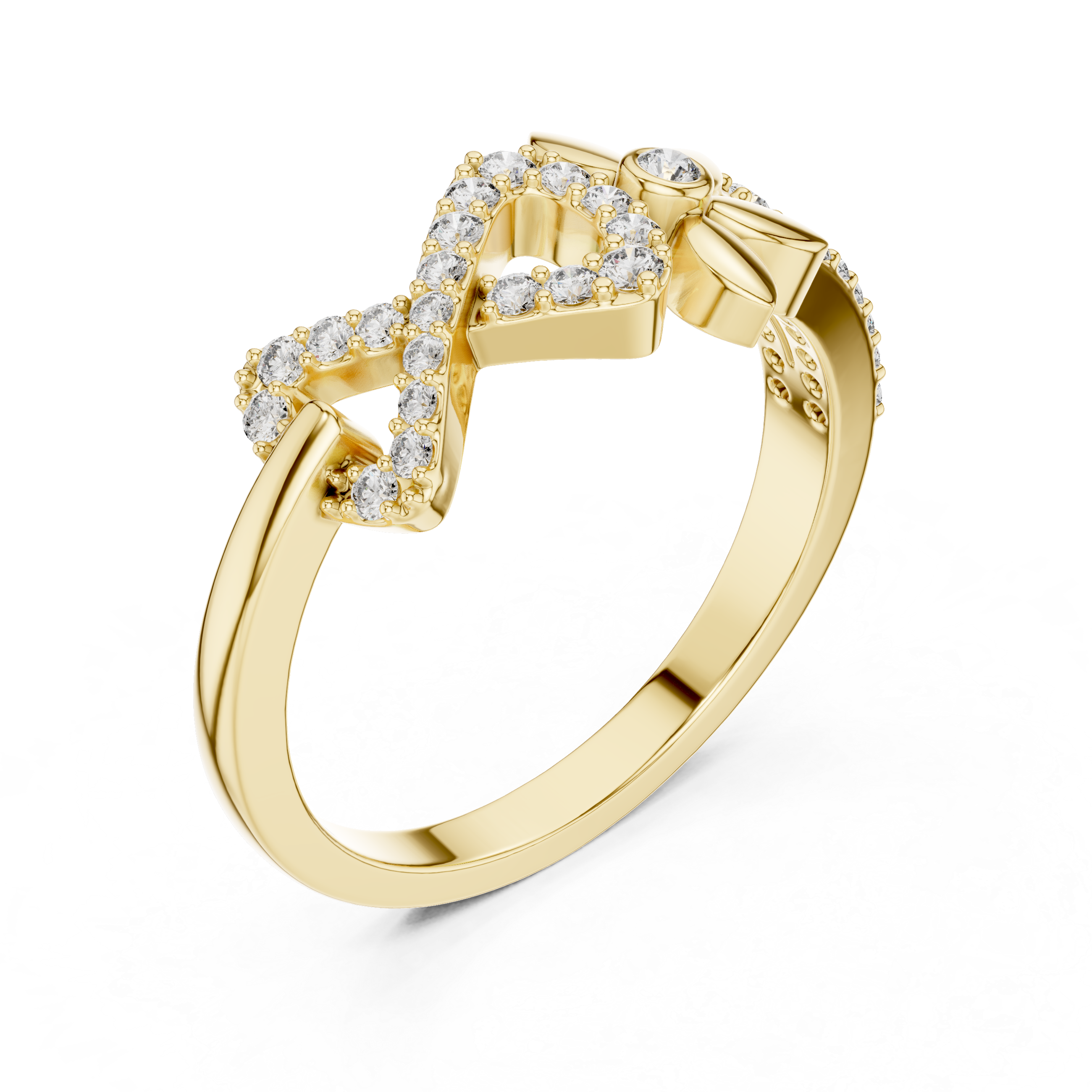 Infinity Flower Diamond Ring – Modern Floral Pavé Openwork Ring
