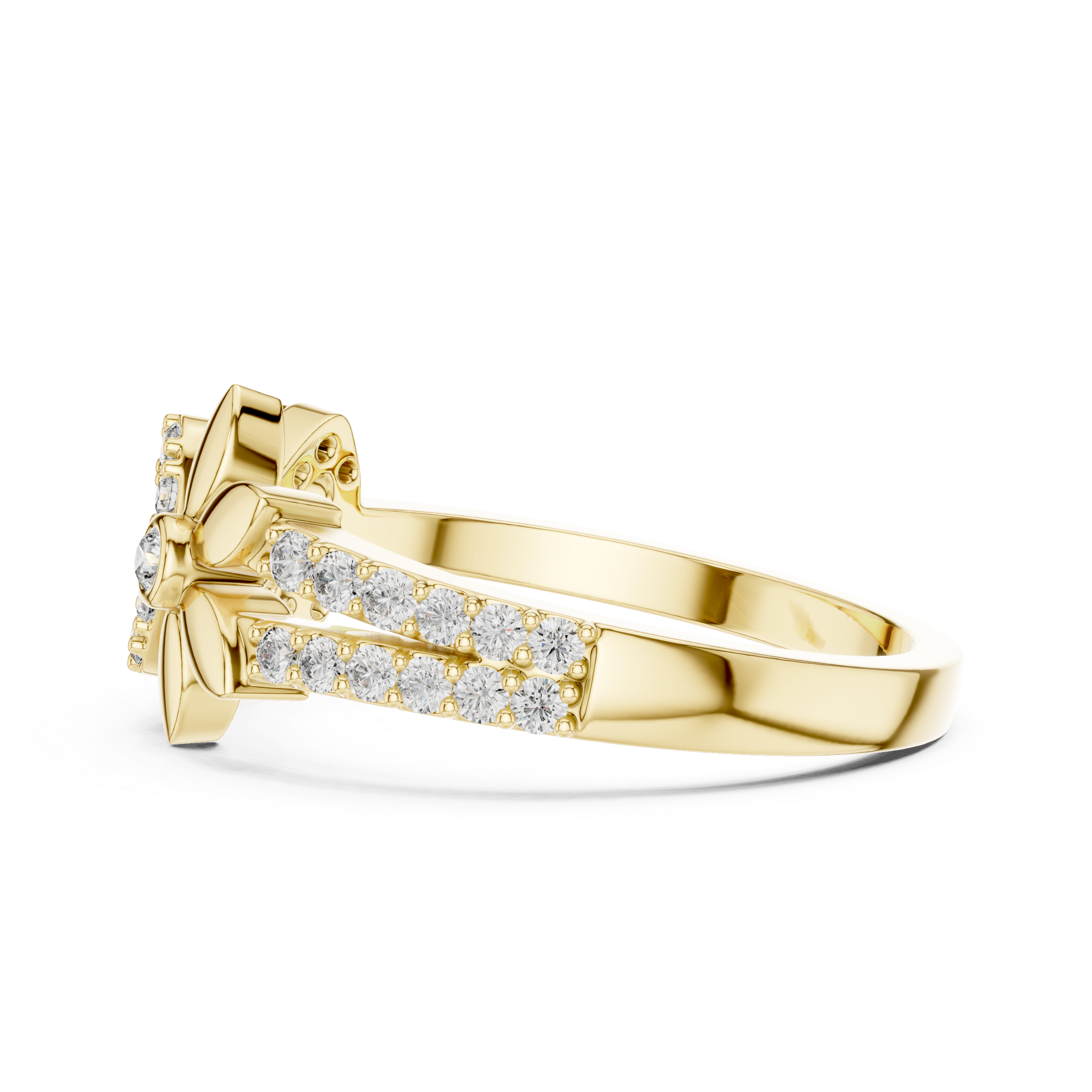 Infinity Flower Diamond Ring – Modern Floral Pavé Openwork Ring