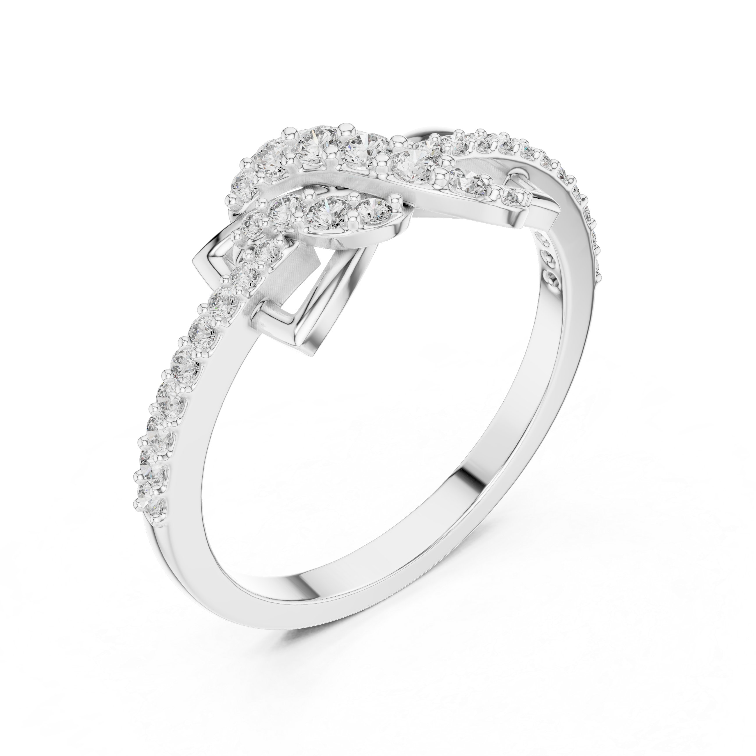 Infinity Twist Diamond Ring – Modern Pavé Knot Statement Ring