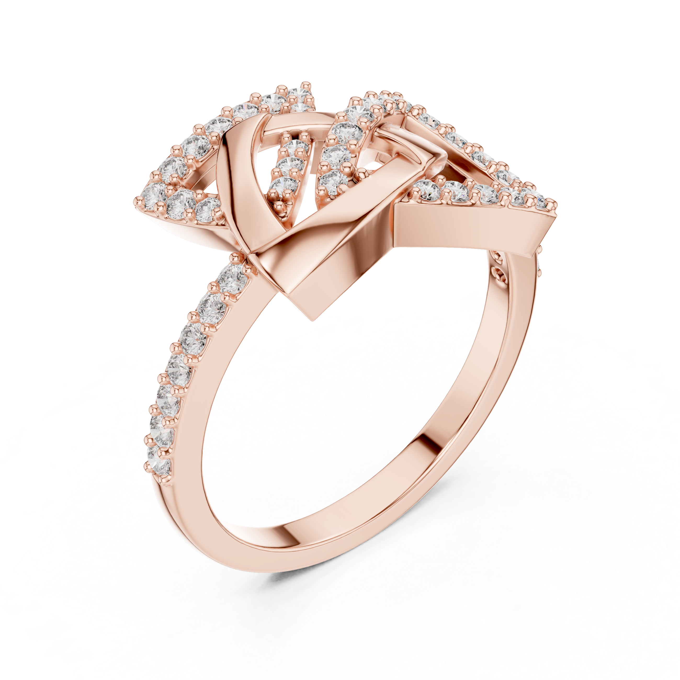 Geometric Diamond Wrap Ring – Modern Interlocking Triangle Statement Ring