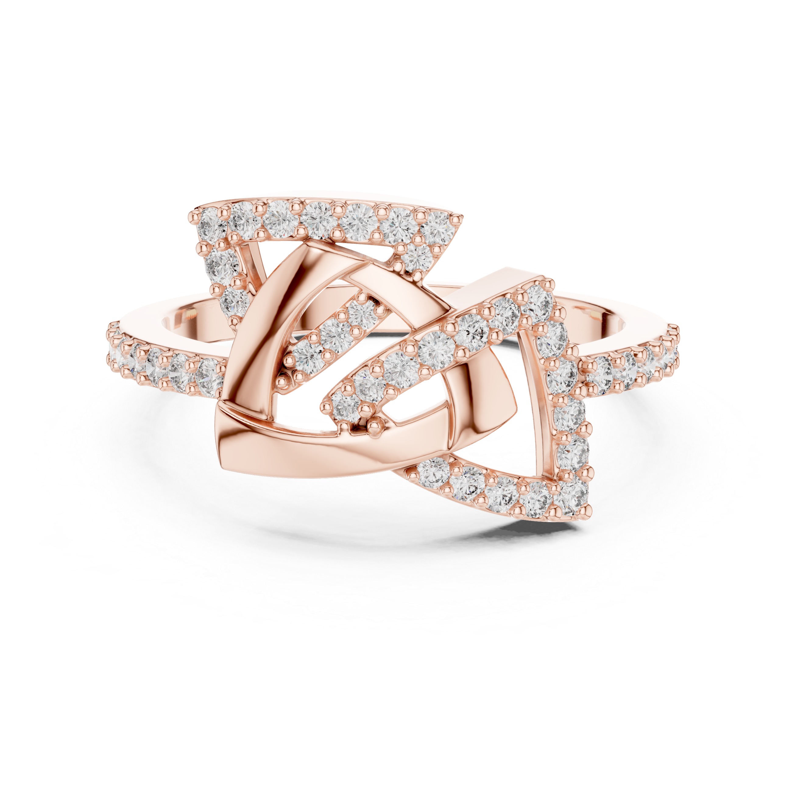 Geometric Diamond Wrap Ring – Modern Interlocking Triangle Statement Ring