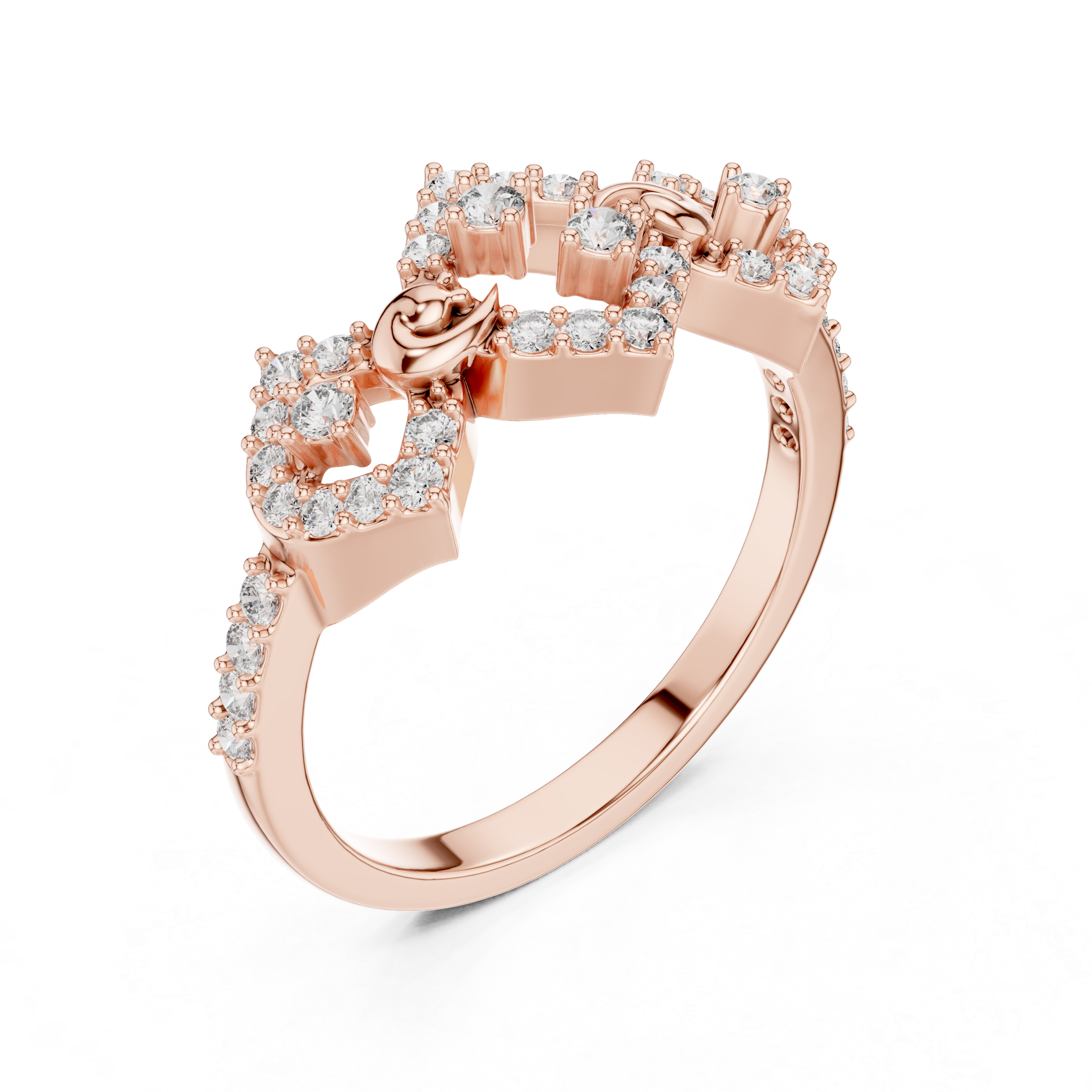 Art Deco Diamond Crown Ring – Vintage Geometric Statement Ring