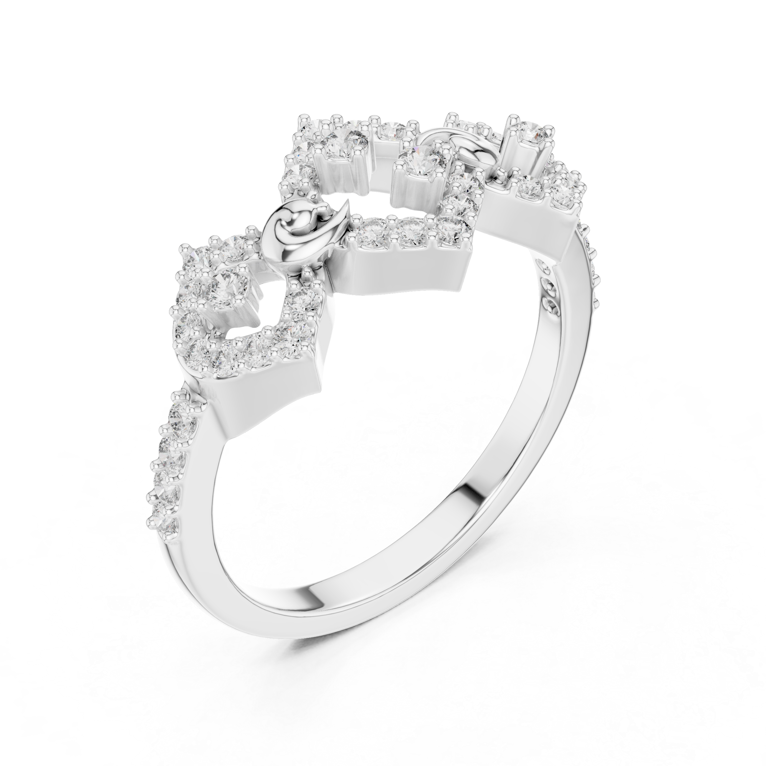 Art Deco Diamond Crown Ring – Vintage Geometric Statement Ring