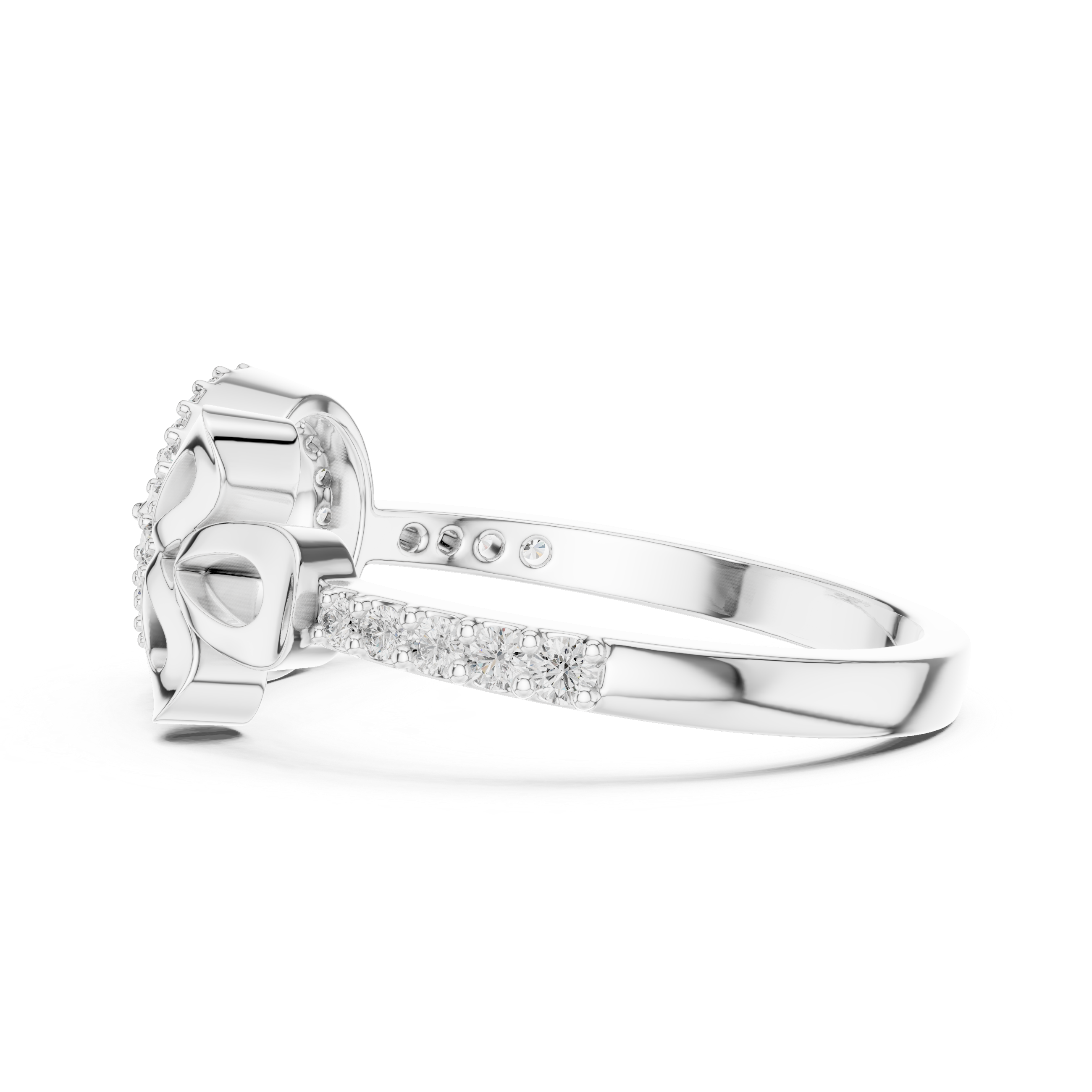 Vintage Pear Eye Diamond Ring – Bow Accent Statement Ring