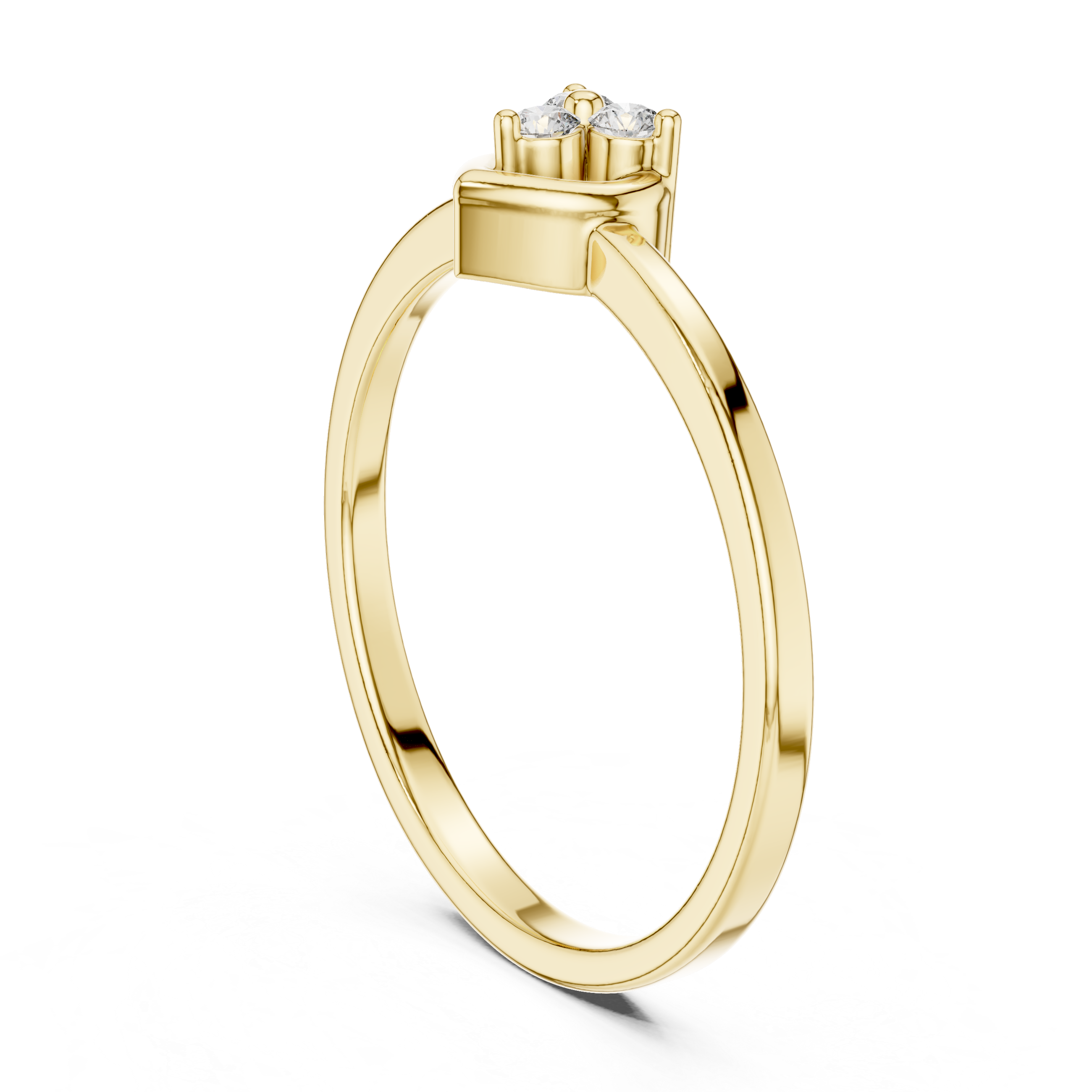 Minimal Heart Diamond Ring – Dainty Three Stone Promise Ring