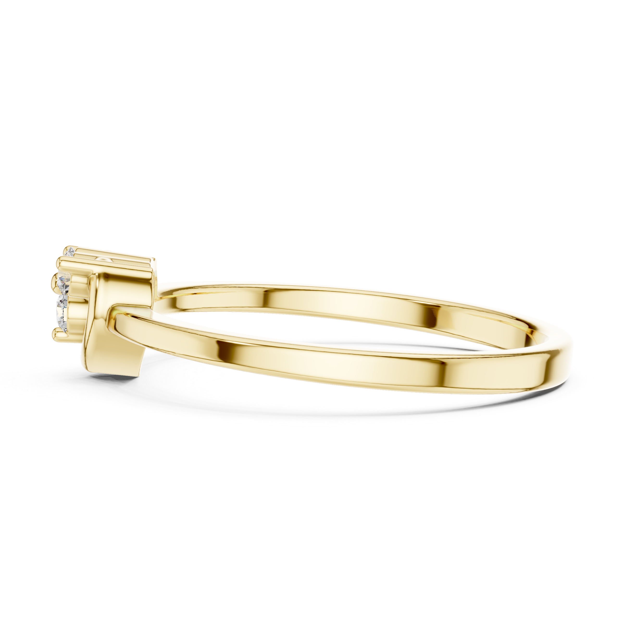 Minimal Heart Diamond Ring – Dainty Three Stone Promise Ring