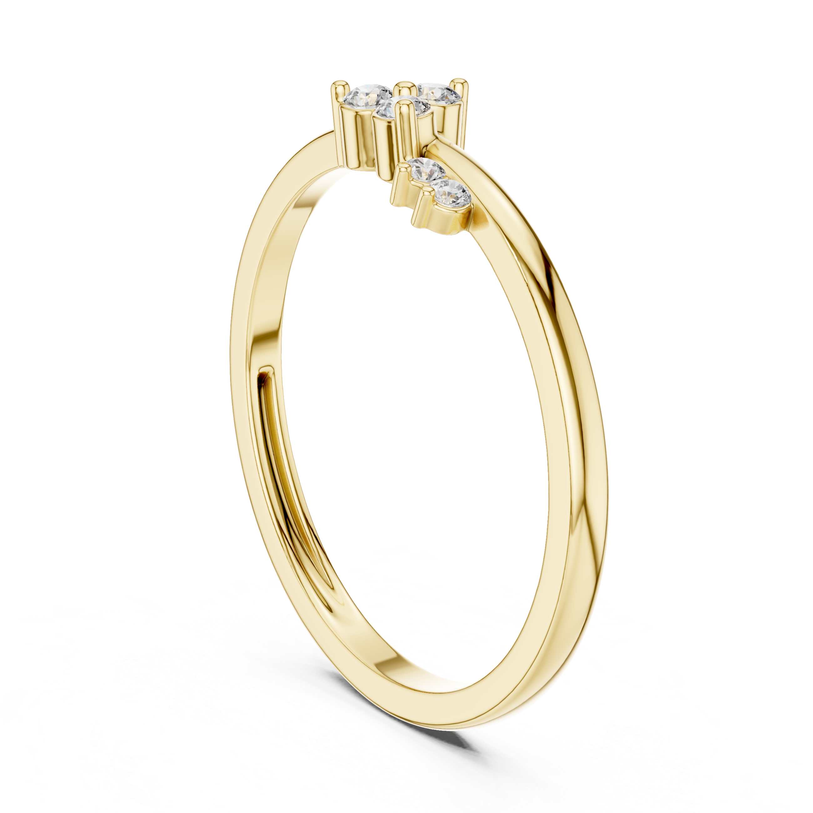 Minimal Cluster Diamond Ring – Asymmetrical Dainty Stacking Ring