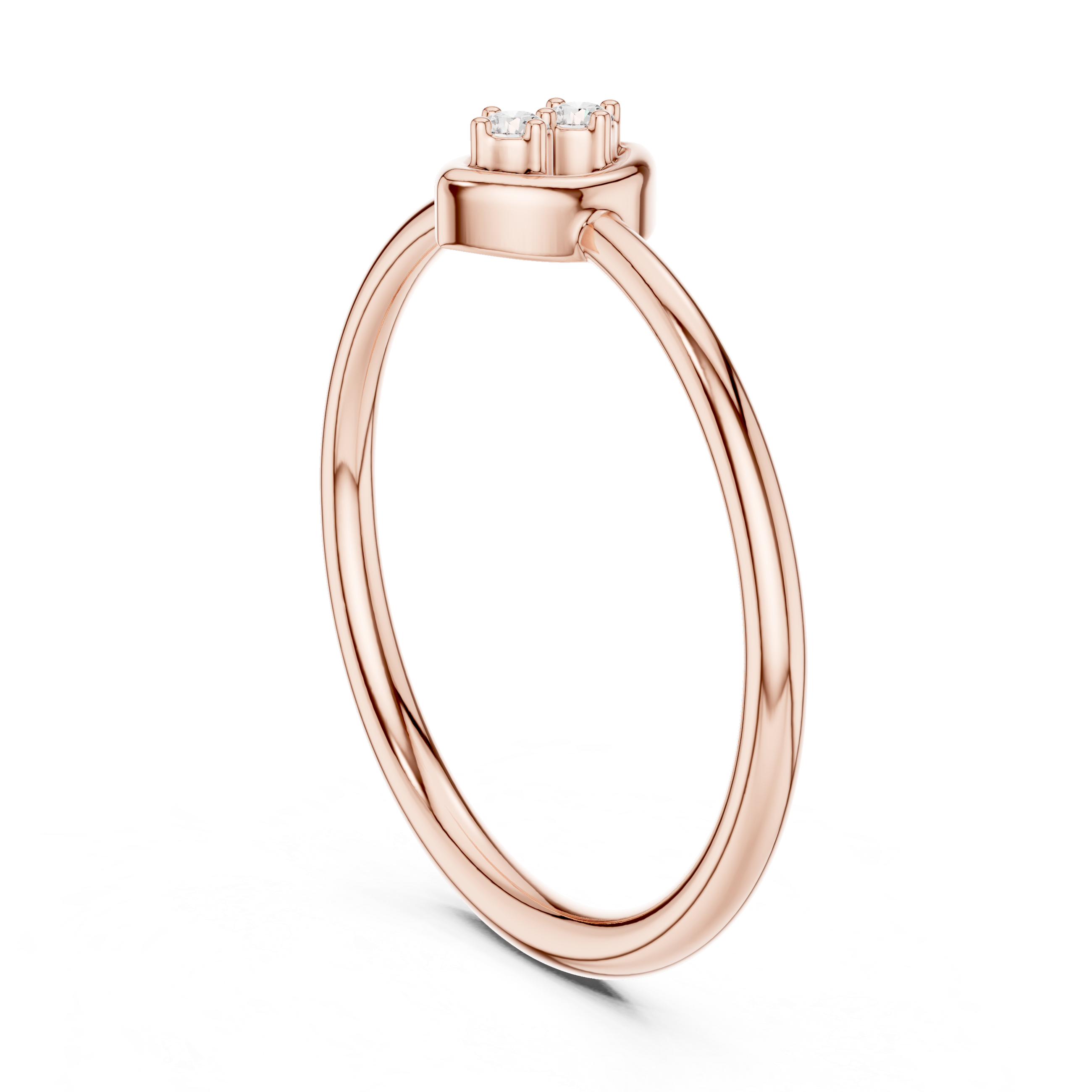 Minimal Marquise Diamond Ring – Dainty Double Stone Stackable Ring