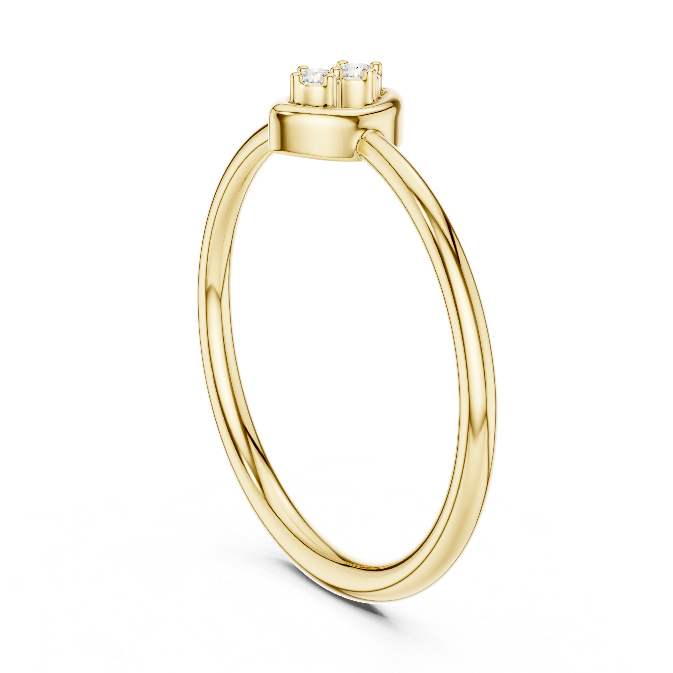 Minimal Marquise Diamond Ring – Dainty Double Stone Stackable Ring