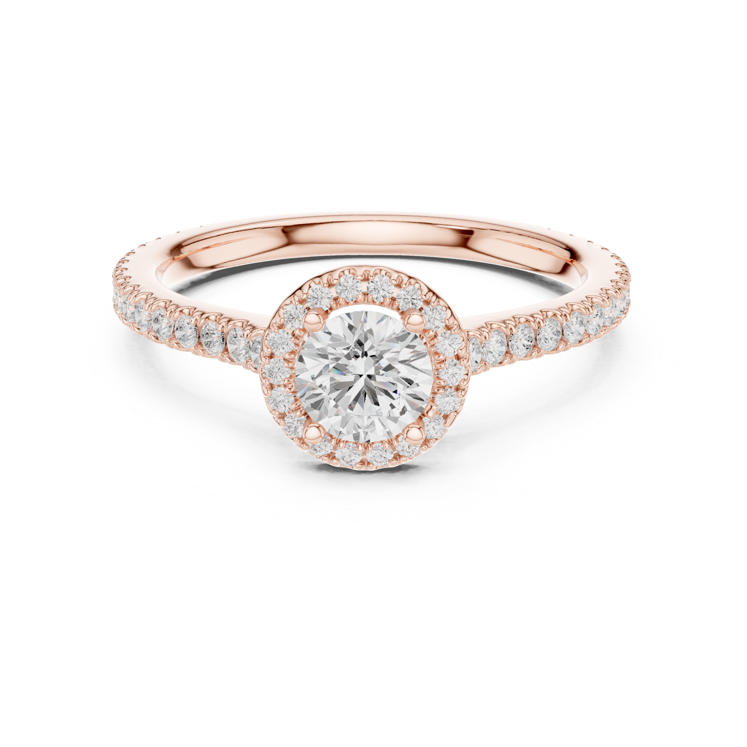 Oval Halo Diamond Engagement Ring – Slim Pavé Bridal Ring with Elegant Solitaire Setting