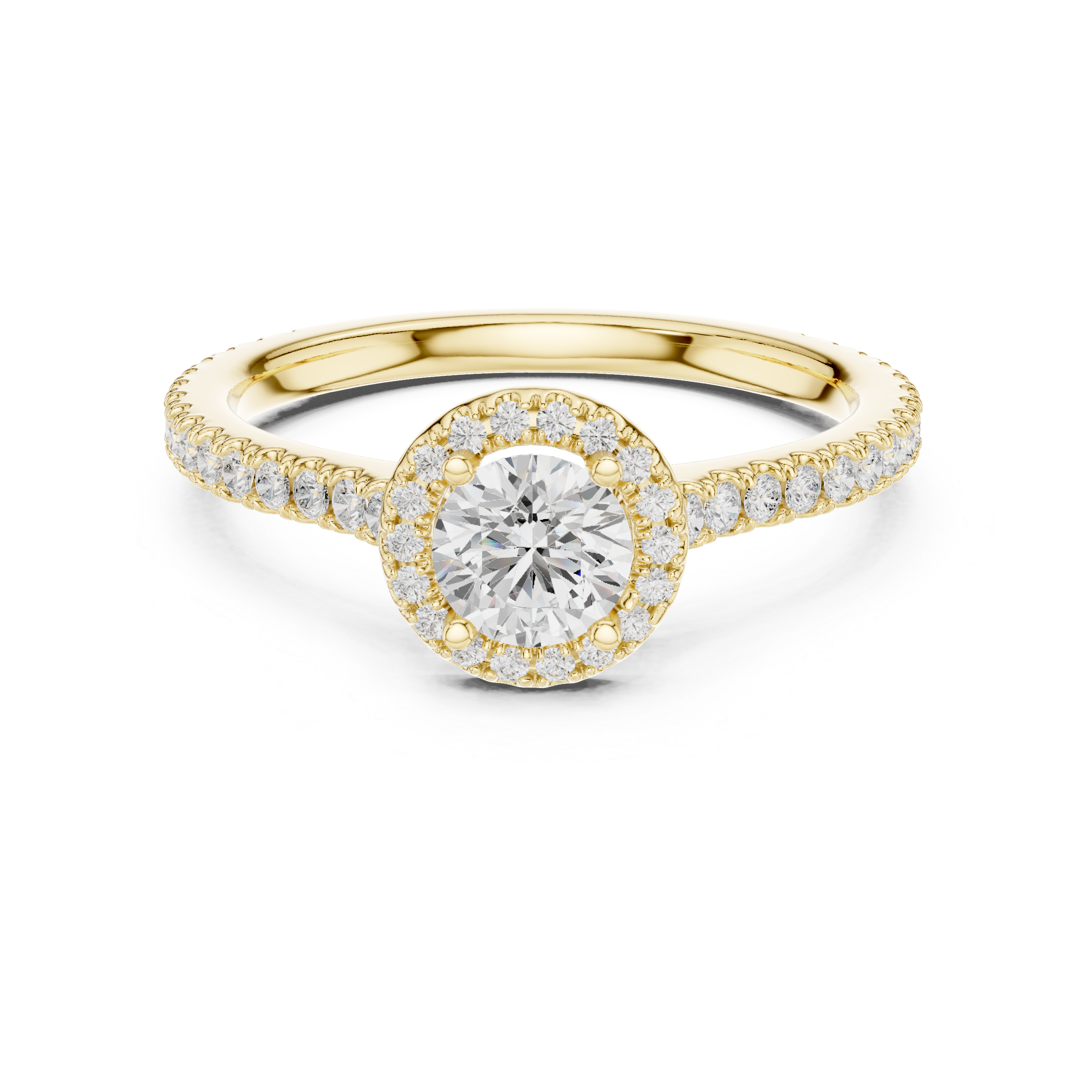Oval Halo Diamond Engagement Ring – Slim Pavé Bridal Ring with Elegant Solitaire Setting