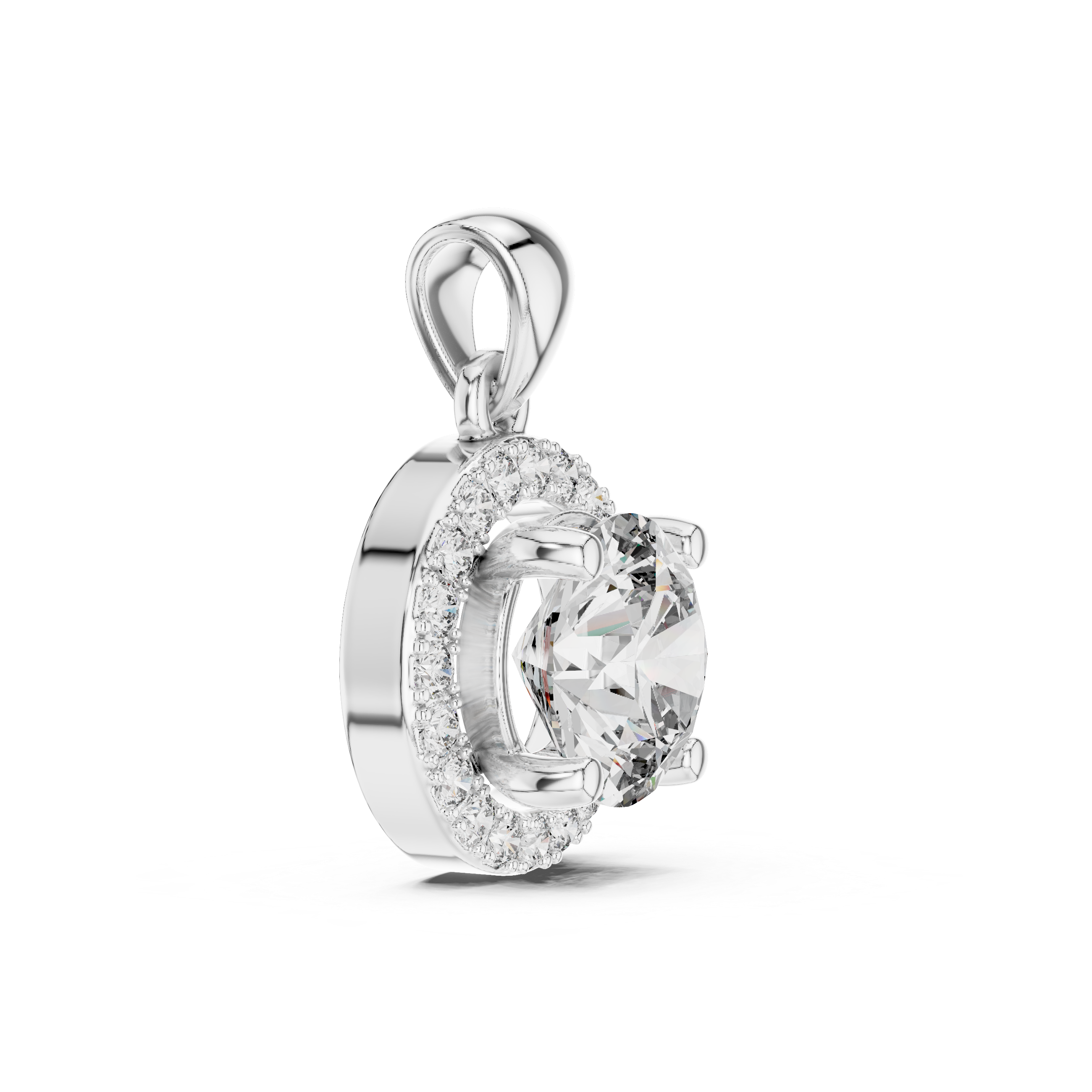 Halo Round Diamond Pendant