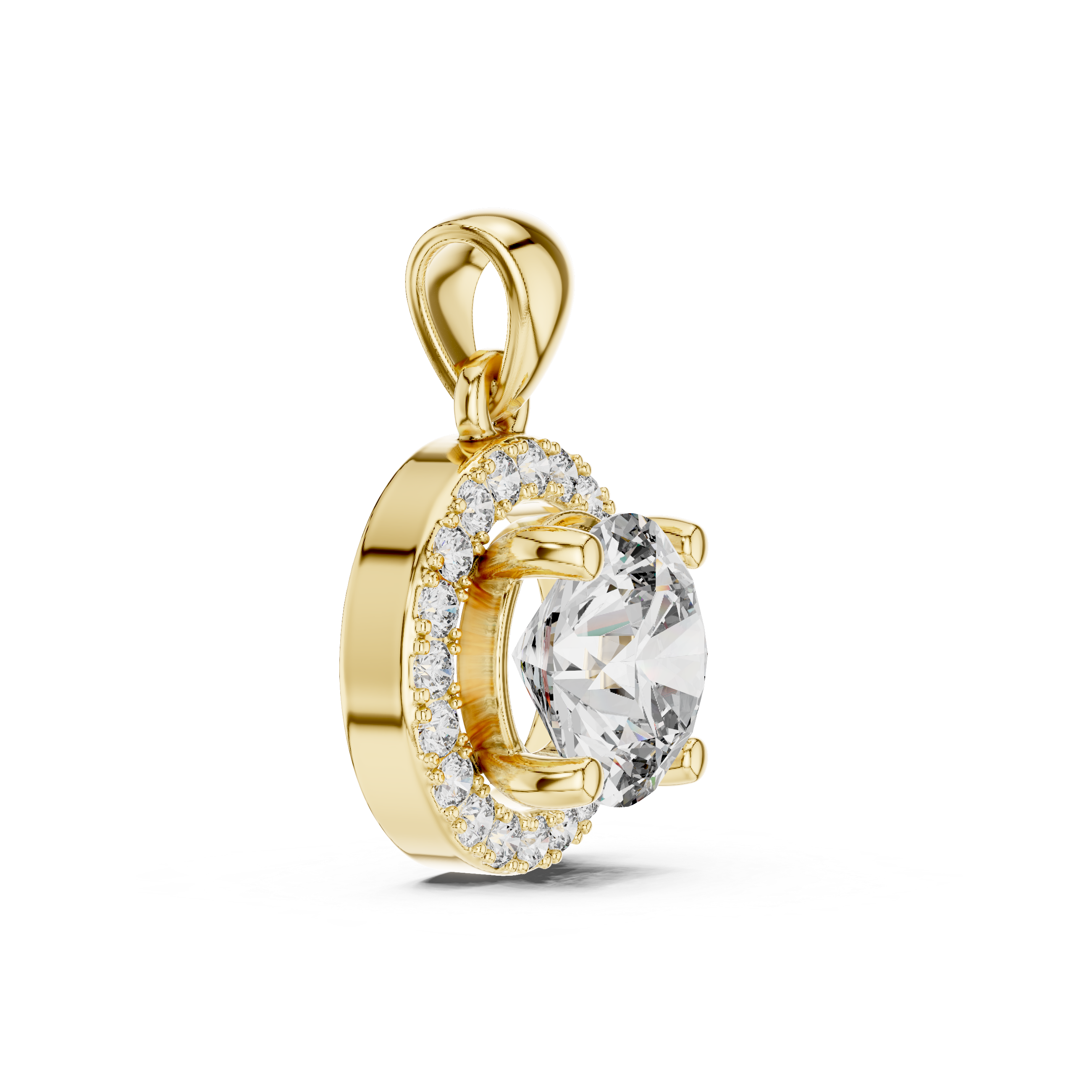 Halo Round Diamond Pendant